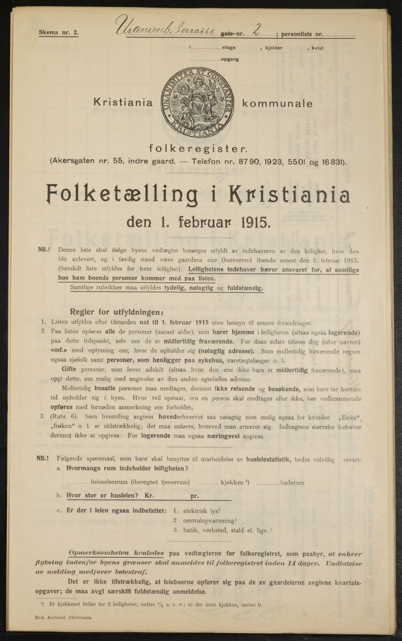 OBA, Kommunal folketelling 1.2.1915 for Kristiania, 1915, s. 120870