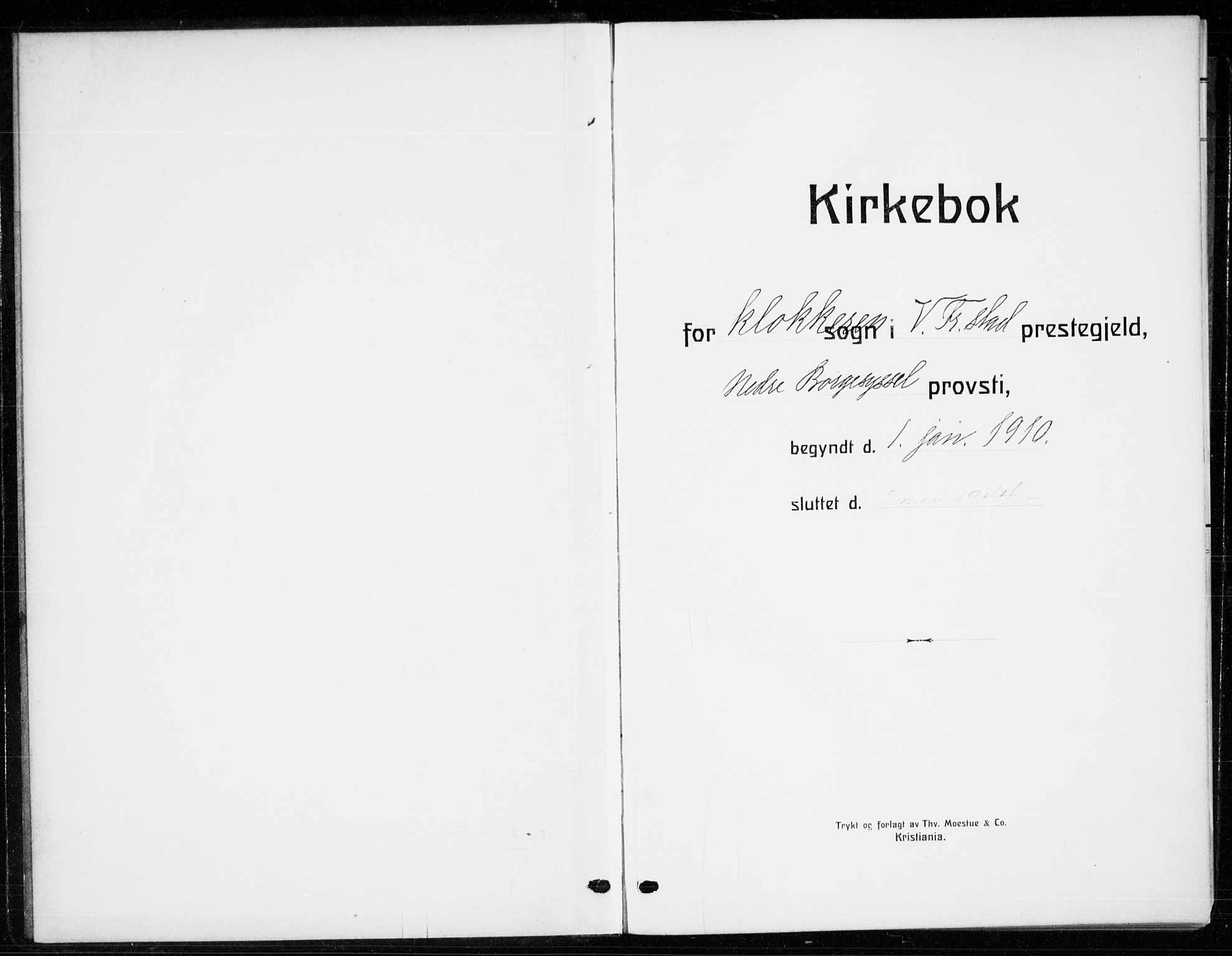 Fredrikstad domkirkes prestekontor Kirkebøker, SAO/A-10906/G/Ga/L0004: Klokkerbok nr. 4, 1910-1944