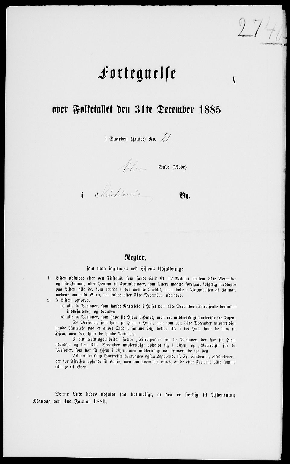 RA, Folketelling 1885 for 0301 Kristiania kjøpstad, 1885, s. 7888