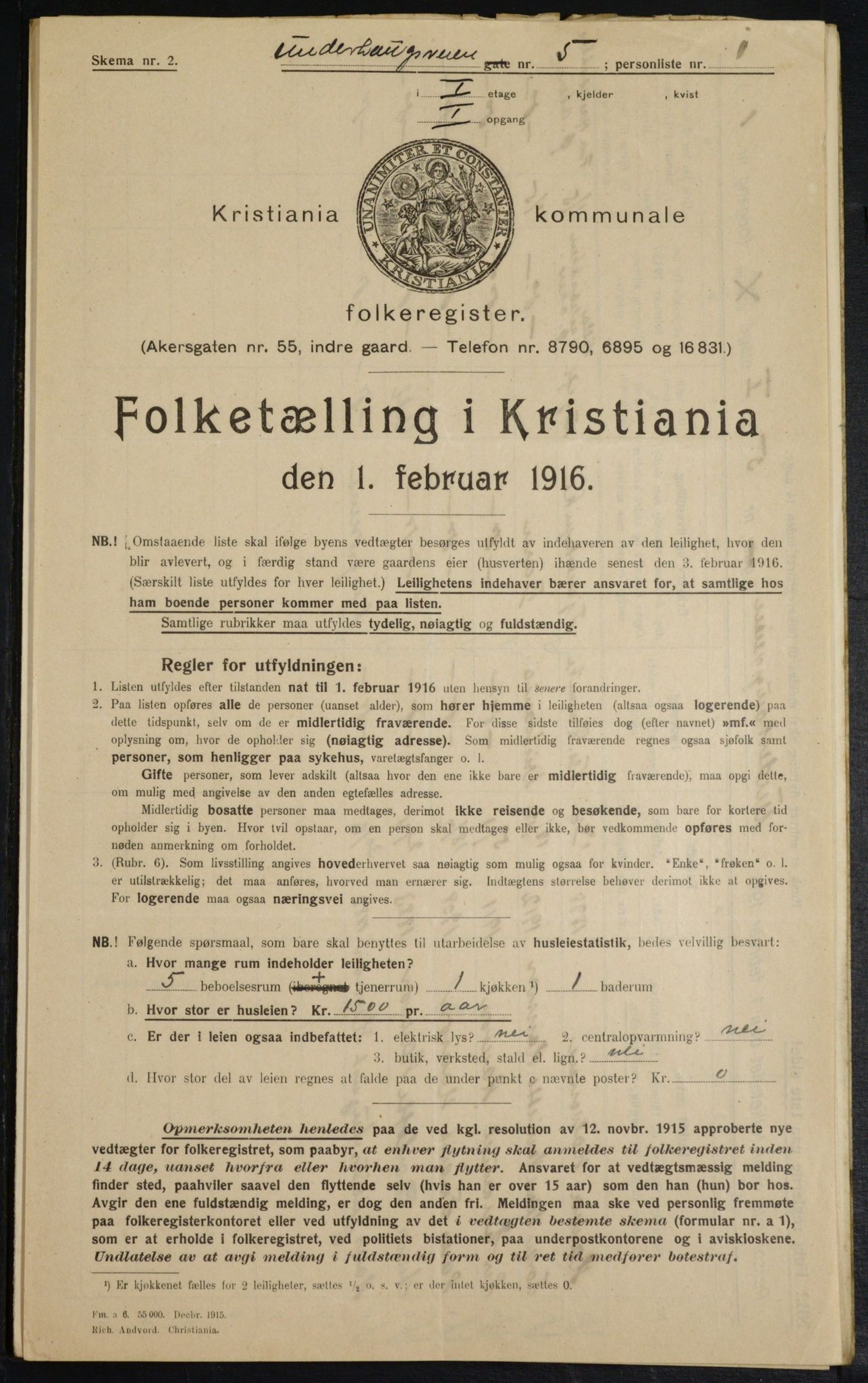 OBA, Kommunal folketelling 1.2.1916 for Kristiania, 1916, s. 123527