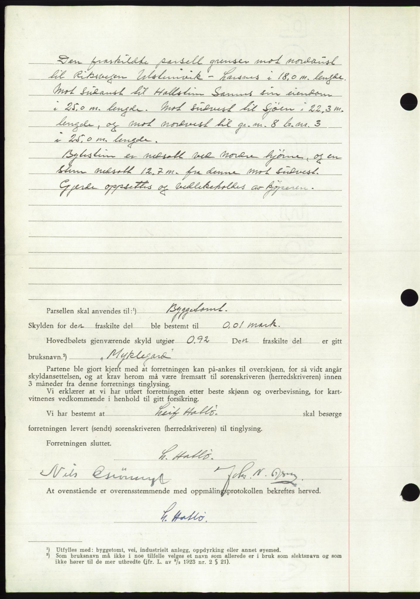 Søre Sunnmøre sorenskriveri, AV/SAT-A-4122/1/2/2C/L0099: Pantebok nr. 25A, 1954-1954, Dagboknr: 2798/1954