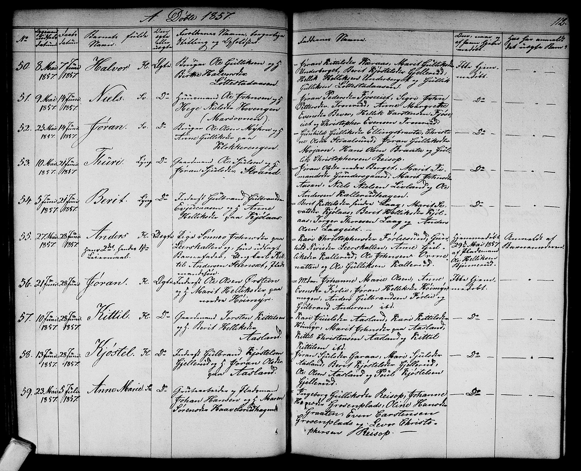 Flesberg kirkebøker, AV/SAKO-A-18/G/Ga/L0002: Klokkerbok nr. I 2, 1834-1860, s. 112