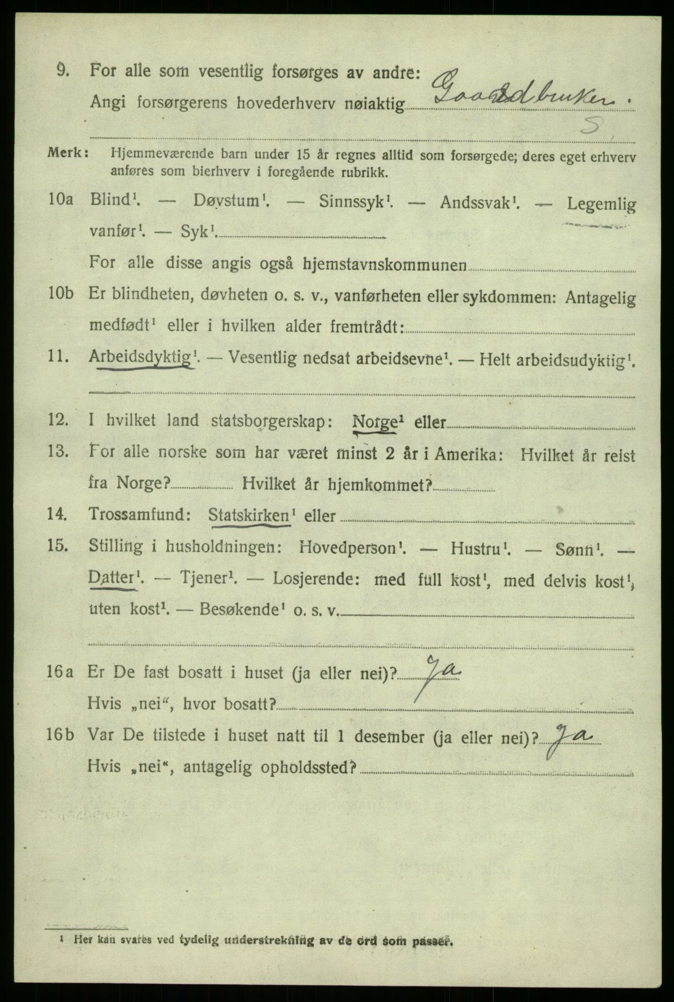 SAB, Folketelling 1920 for 1261 Manger herred, 1920, s. 9699
