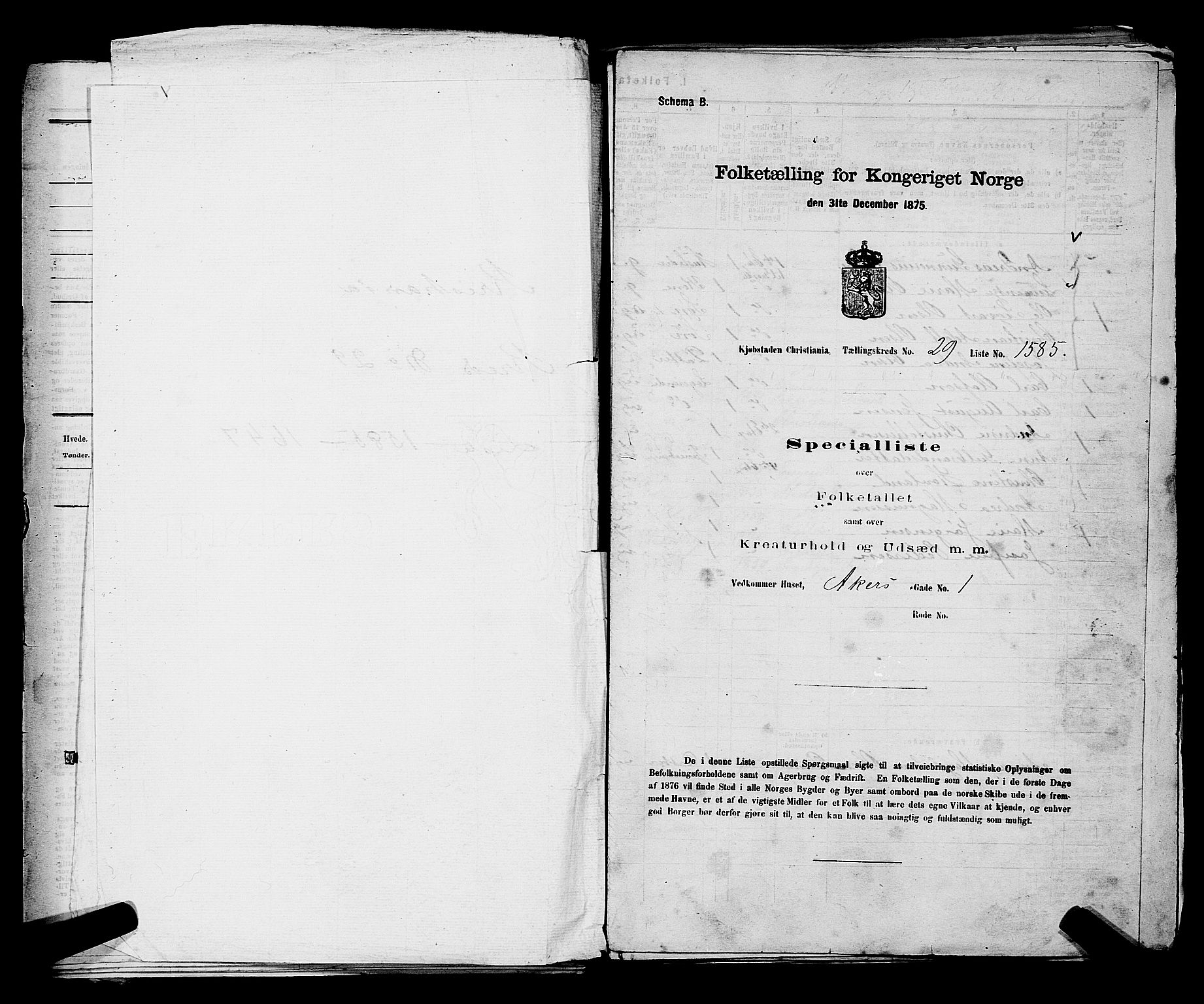 RA, Folketelling 1875 for 0301 Kristiania kjøpstad, 1875, s. 4576