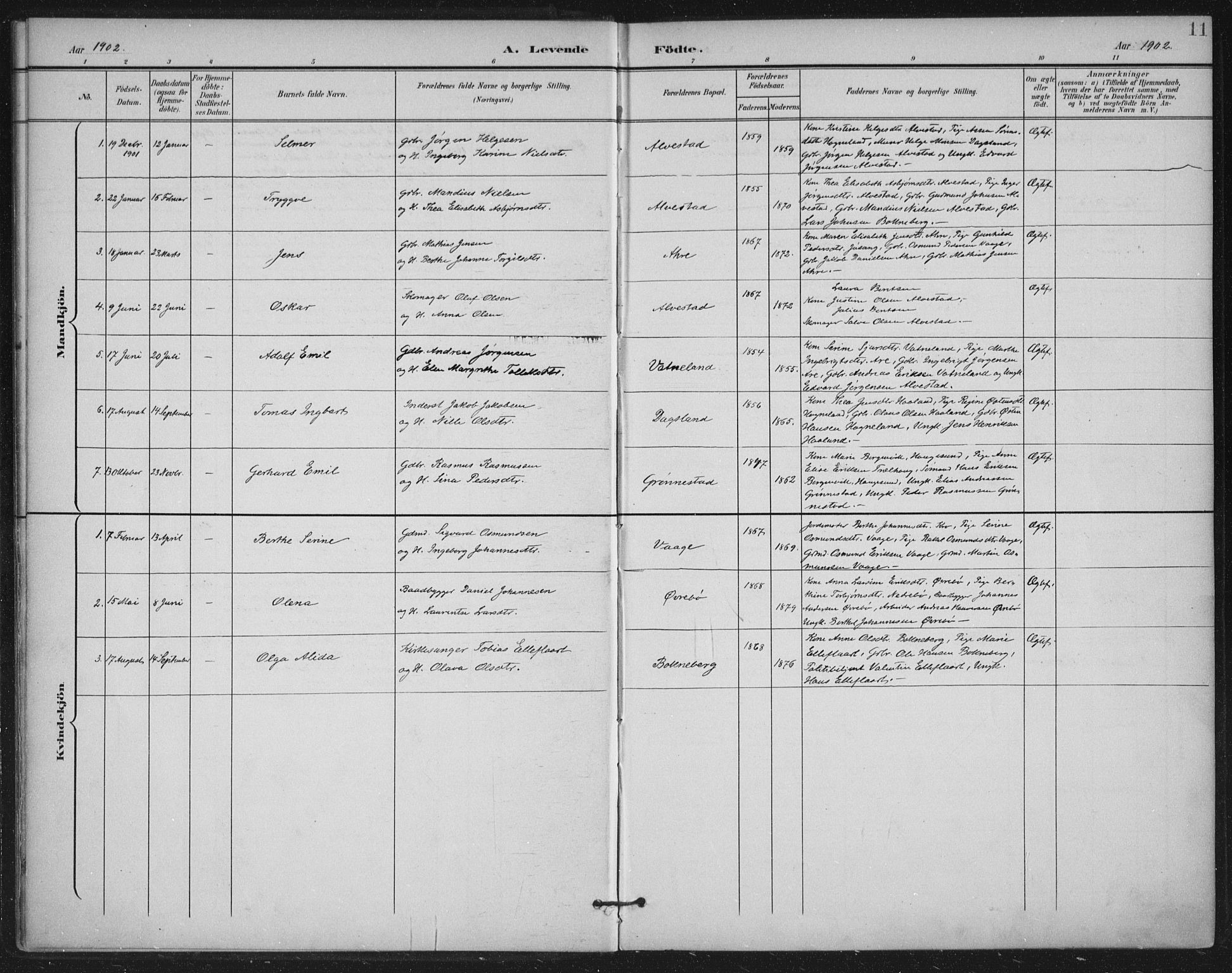 Tysvær sokneprestkontor, SAST/A -101864/H/Ha/Haa/L0009: Ministerialbok nr. A 9, 1898-1925, s. 11