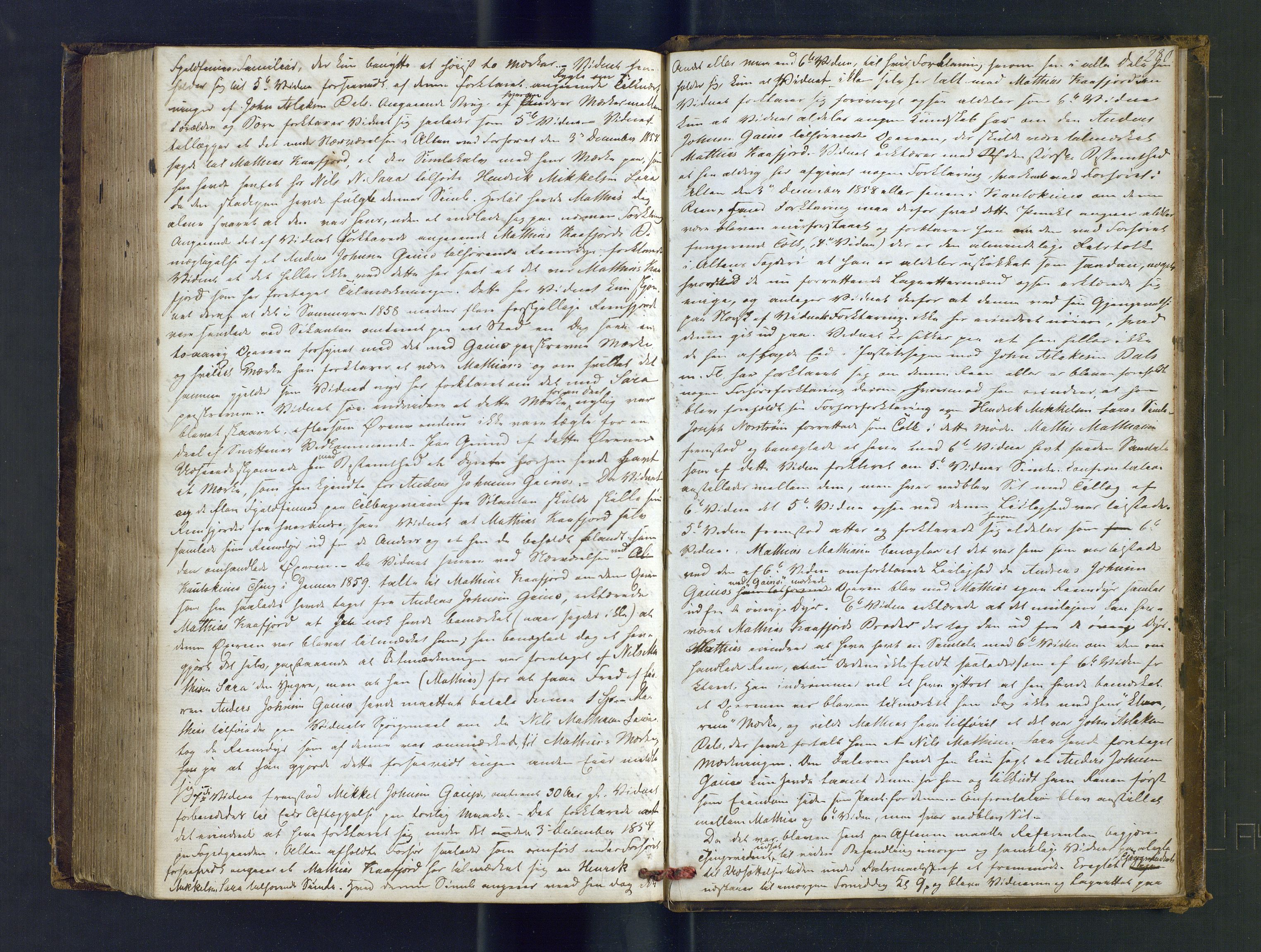 Alta fogderi/sorenskriveri, AV/SATØ-SATØ-5/1/J/Jb/L0171: Ekstrarettsprotokoll, 1853-1860, s. 280