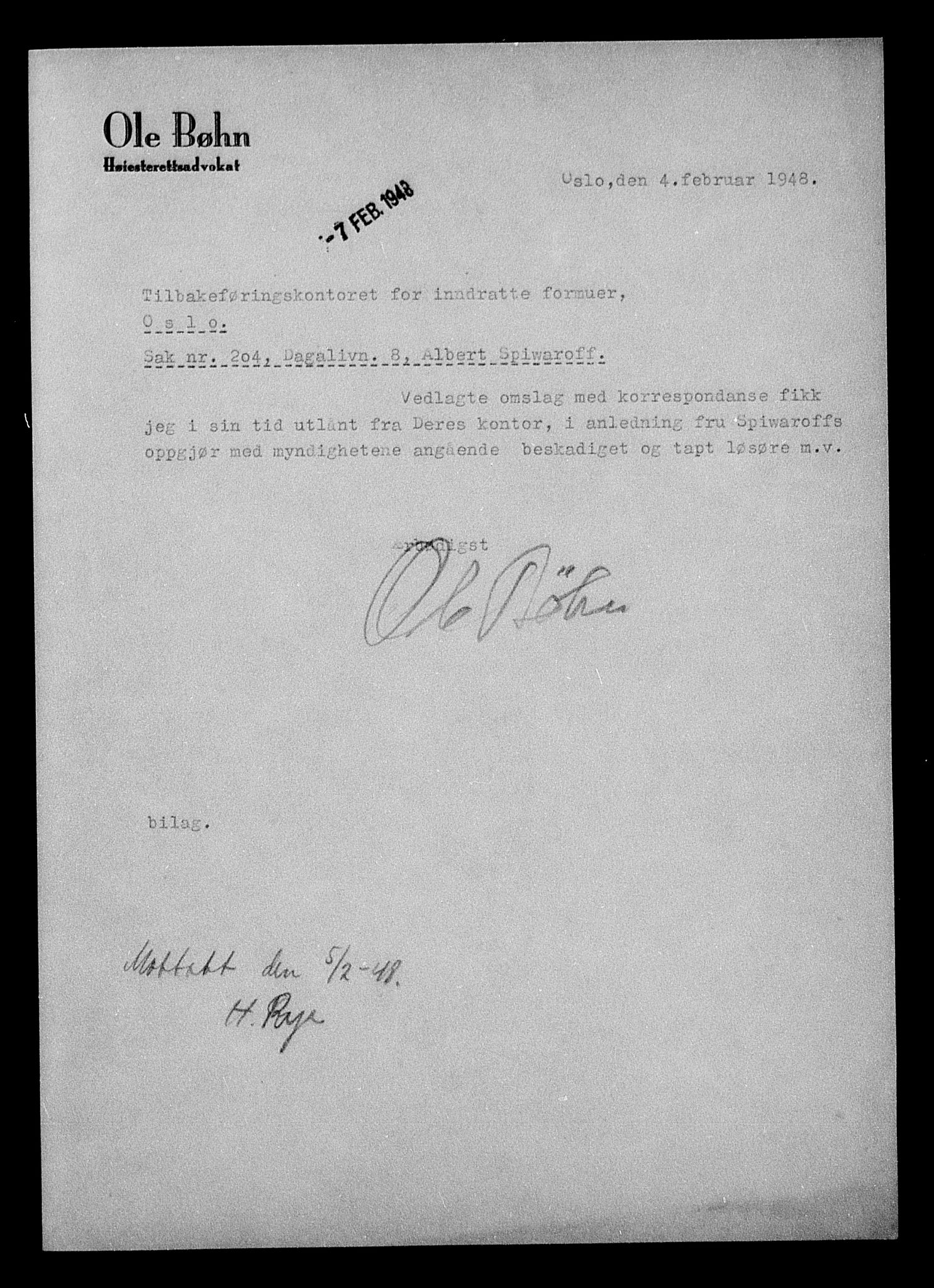 Justisdepartementet, Tilbakeføringskontoret for inndratte formuer, RA/S-1564/H/Hc/Hcc/L0982: --, 1945-1947, s. 176