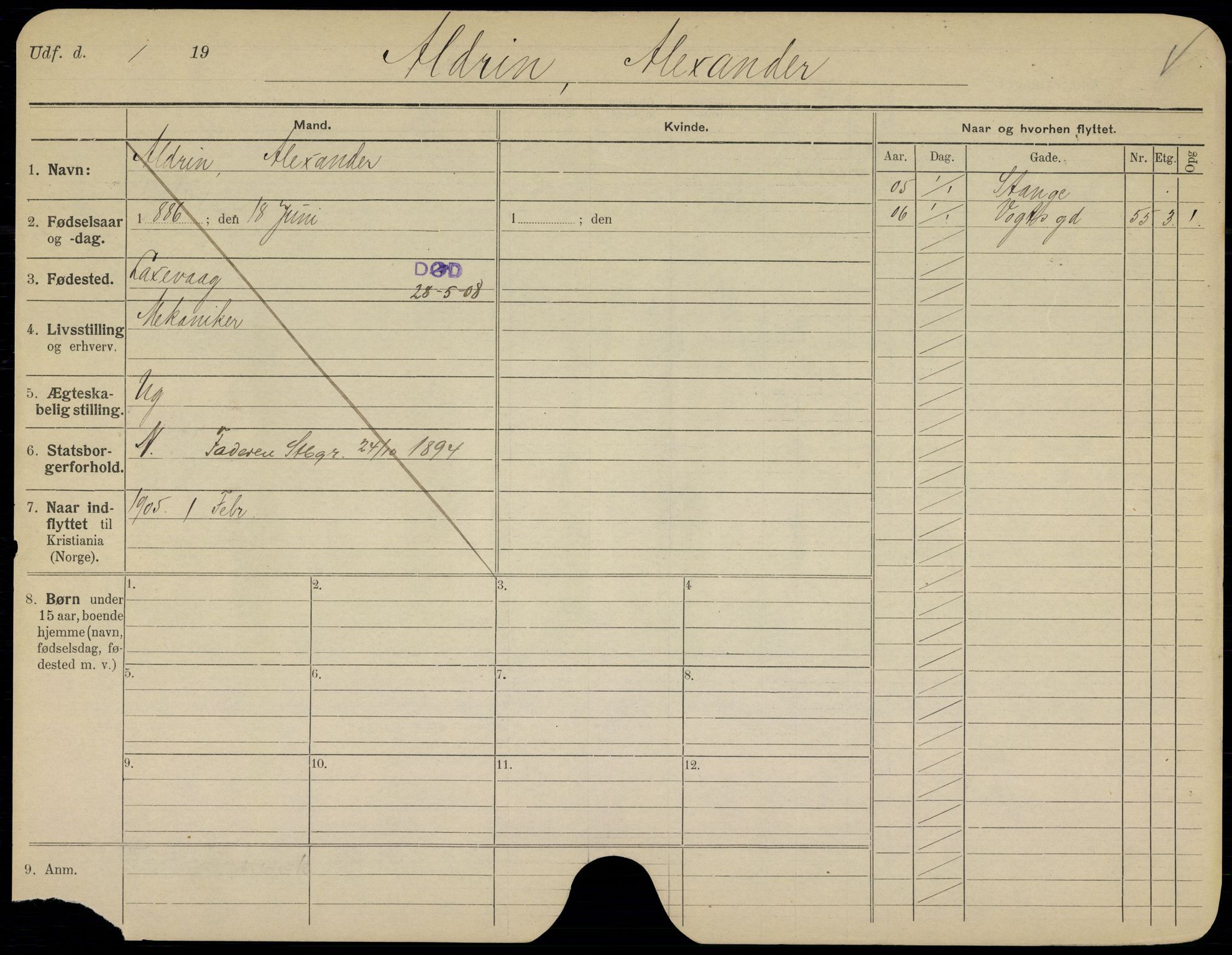 Oslo folkeregister, Registerkort, AV/SAO-A-11715/G/Gb/L0005: Menn, 1908