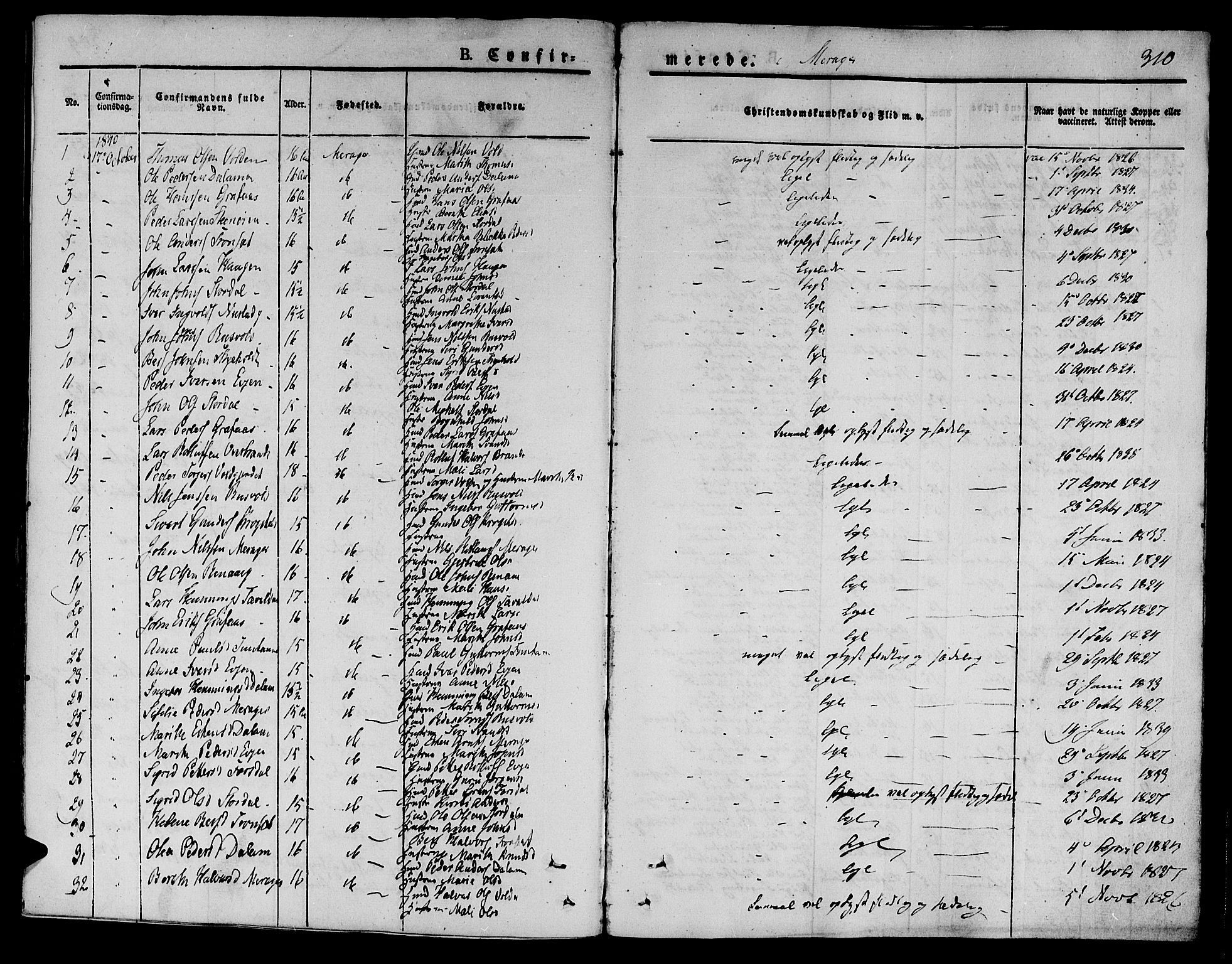 Ministerialprotokoller, klokkerbøker og fødselsregistre - Nord-Trøndelag, AV/SAT-A-1458/709/L0071: Ministerialbok nr. 709A11, 1833-1844, s. 310