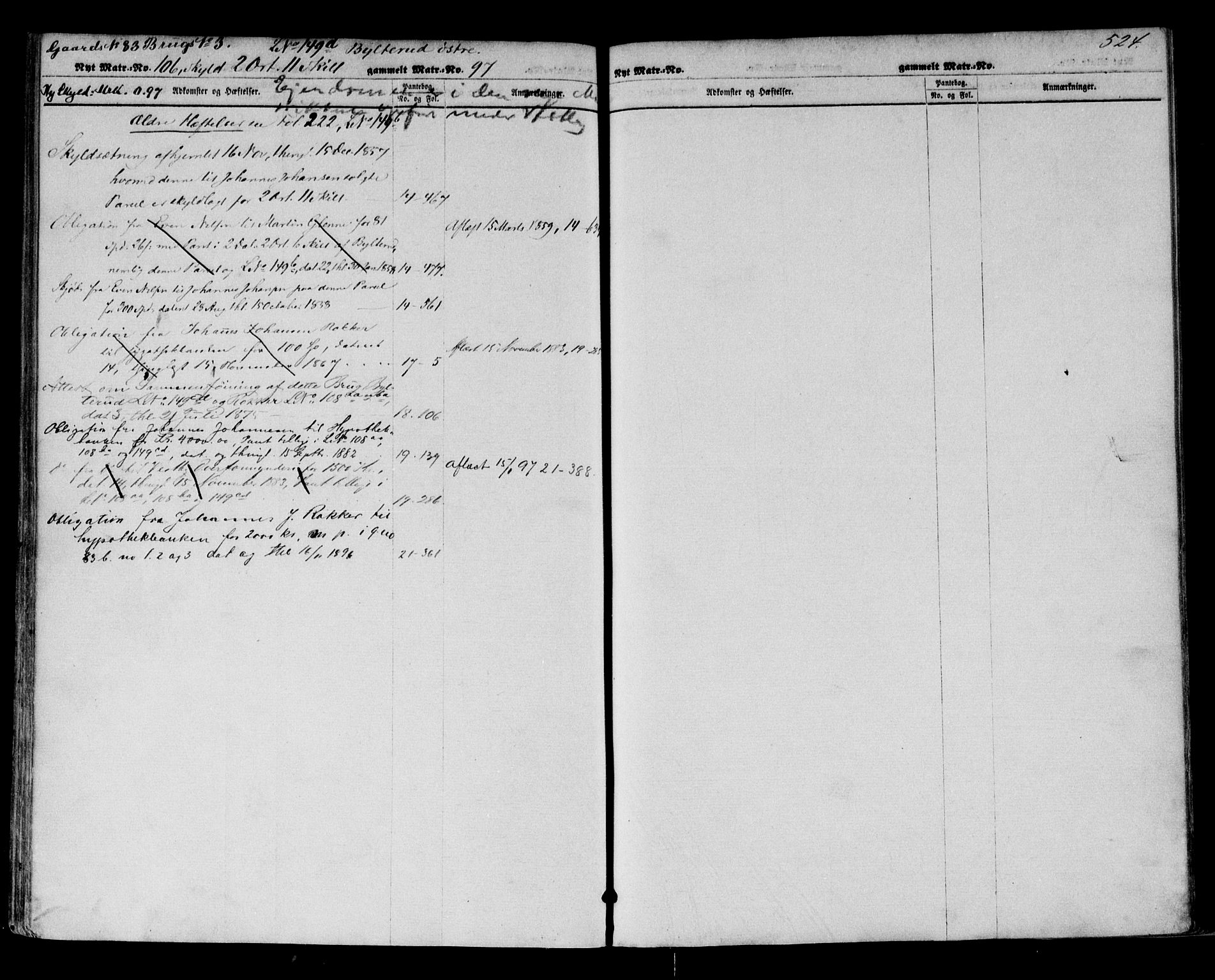 Follo sorenskriveri, SAO/A-10274/G/Gb/Gbb/L0012: Panteregister nr. II 12, 1852-1897, s. 523-524
