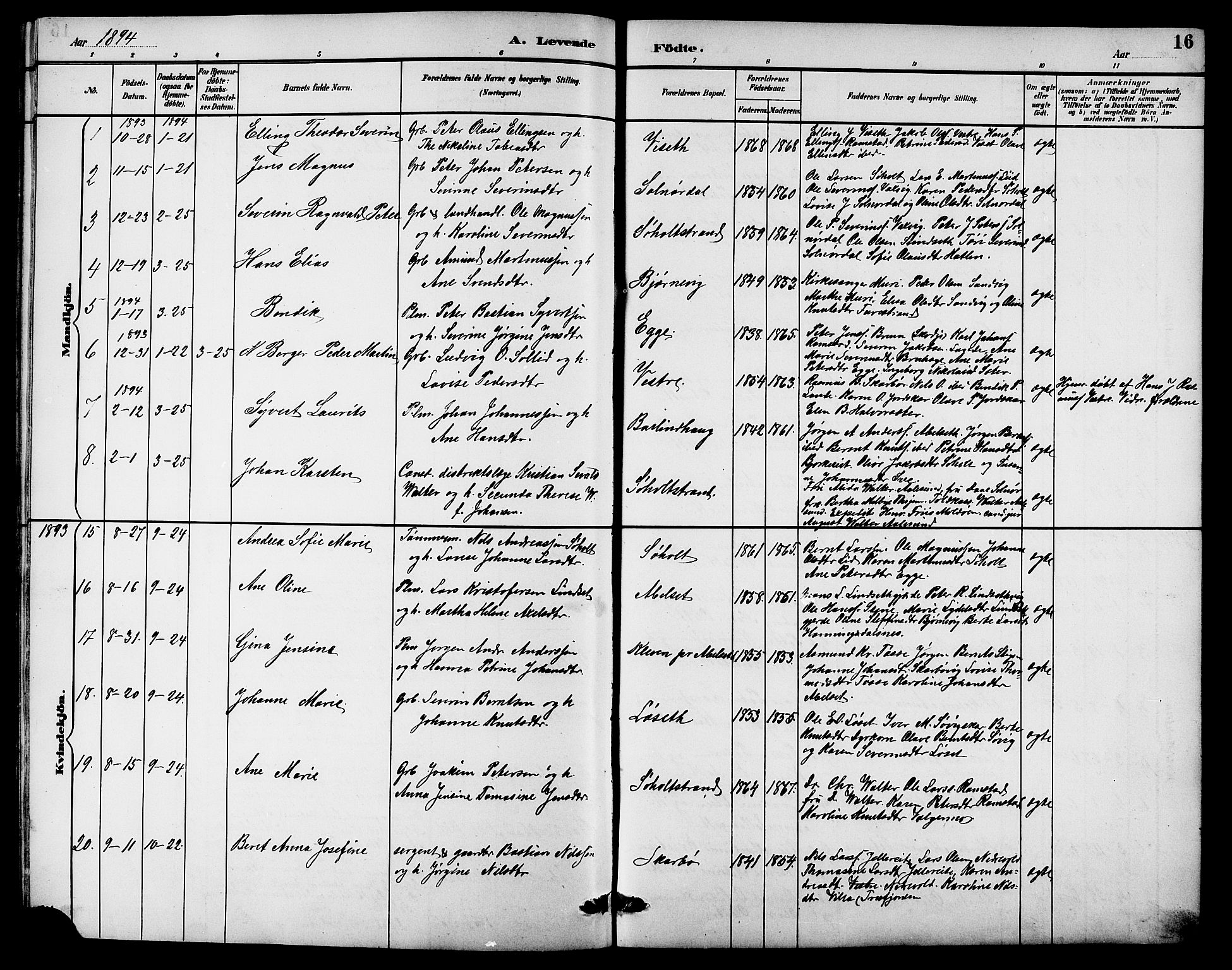 Ministerialprotokoller, klokkerbøker og fødselsregistre - Møre og Romsdal, SAT/A-1454/522/L0327: Klokkerbok nr. 522C06, 1890-1915, s. 16