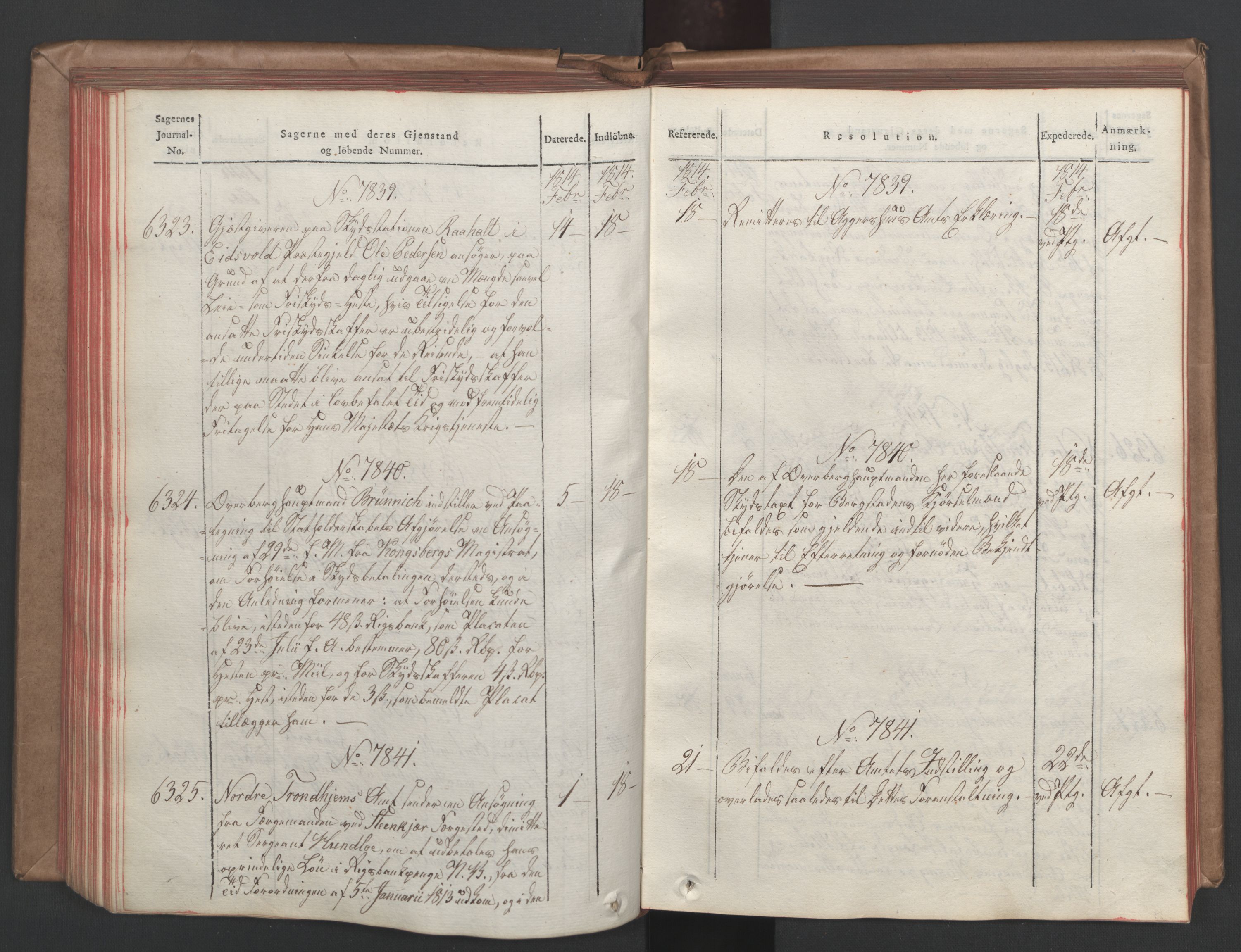 Stattholderembetet 1810-1814, 1. kontor (Kontor A), AV/RA-EA-2872/Ab/L0008: Referatprotokoll,  j.nr. 5846-6405,  l.nr. 7275-7924, 1813-1814, s. 160