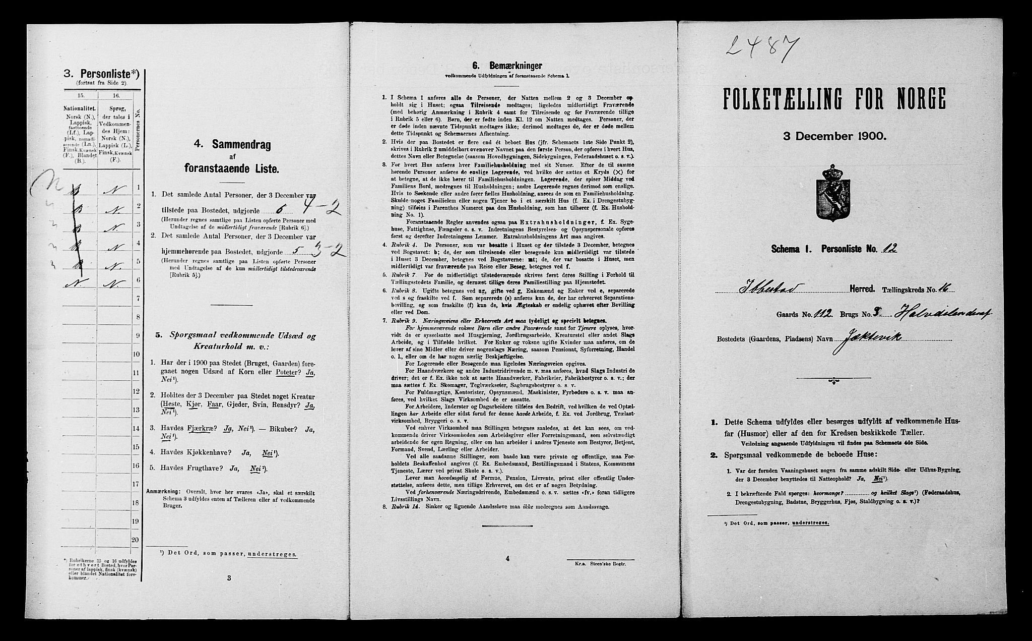 SATØ, Folketelling 1900 for 1917 Ibestad herred, 1900, s. 2161
