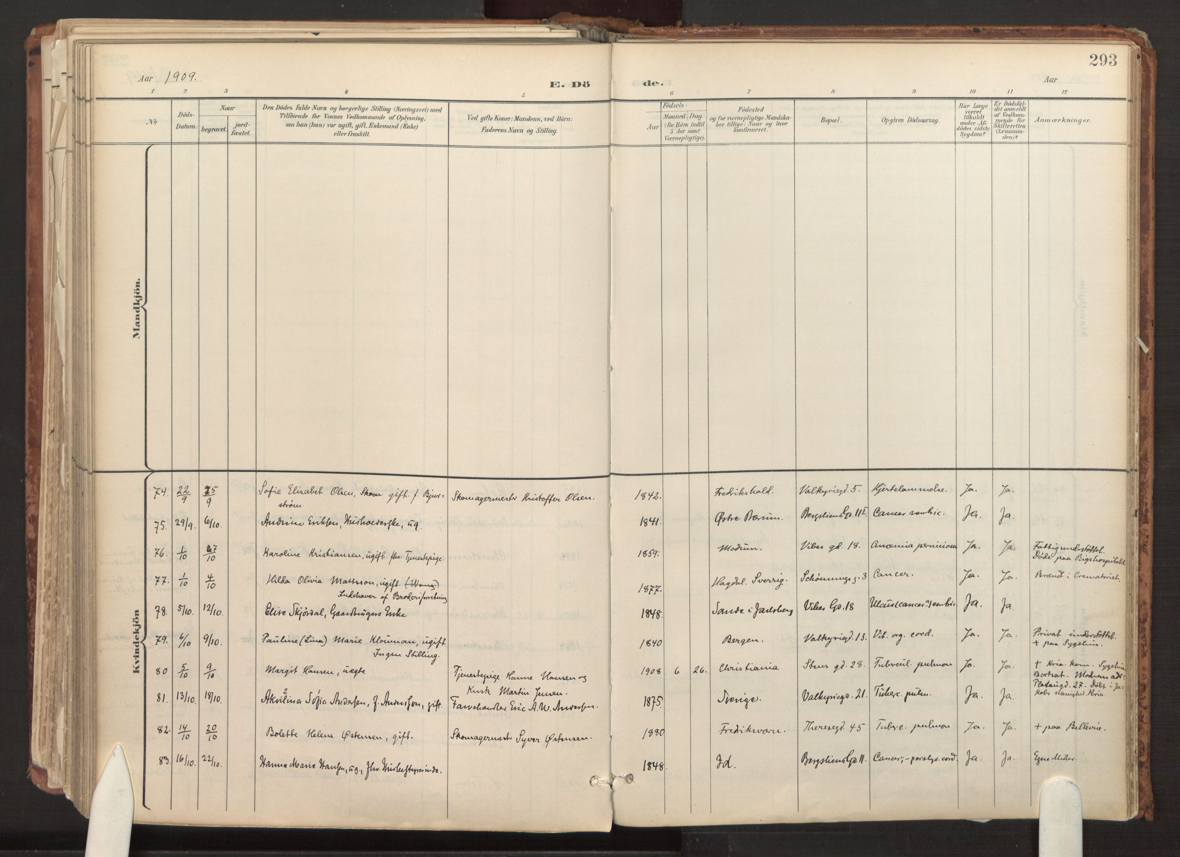 Fagerborg prestekontor Kirkebøker, AV/SAO-A-10844/F/Fa/L0003: Ministerialbok nr. 3, 1898-1916, s. 293