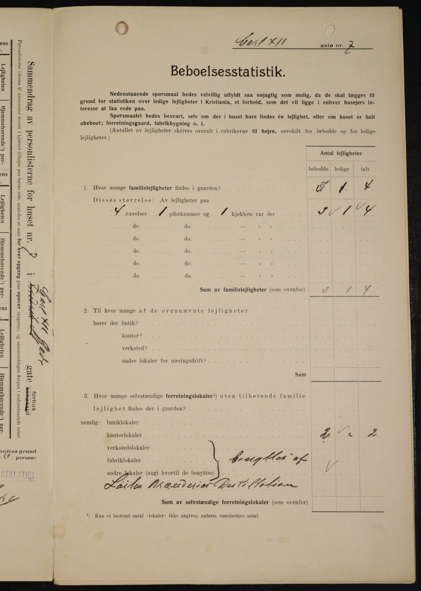 OBA, Kommunal folketelling 1.2.1909 for Kristiania kjøpstad, 1909, s. 44115