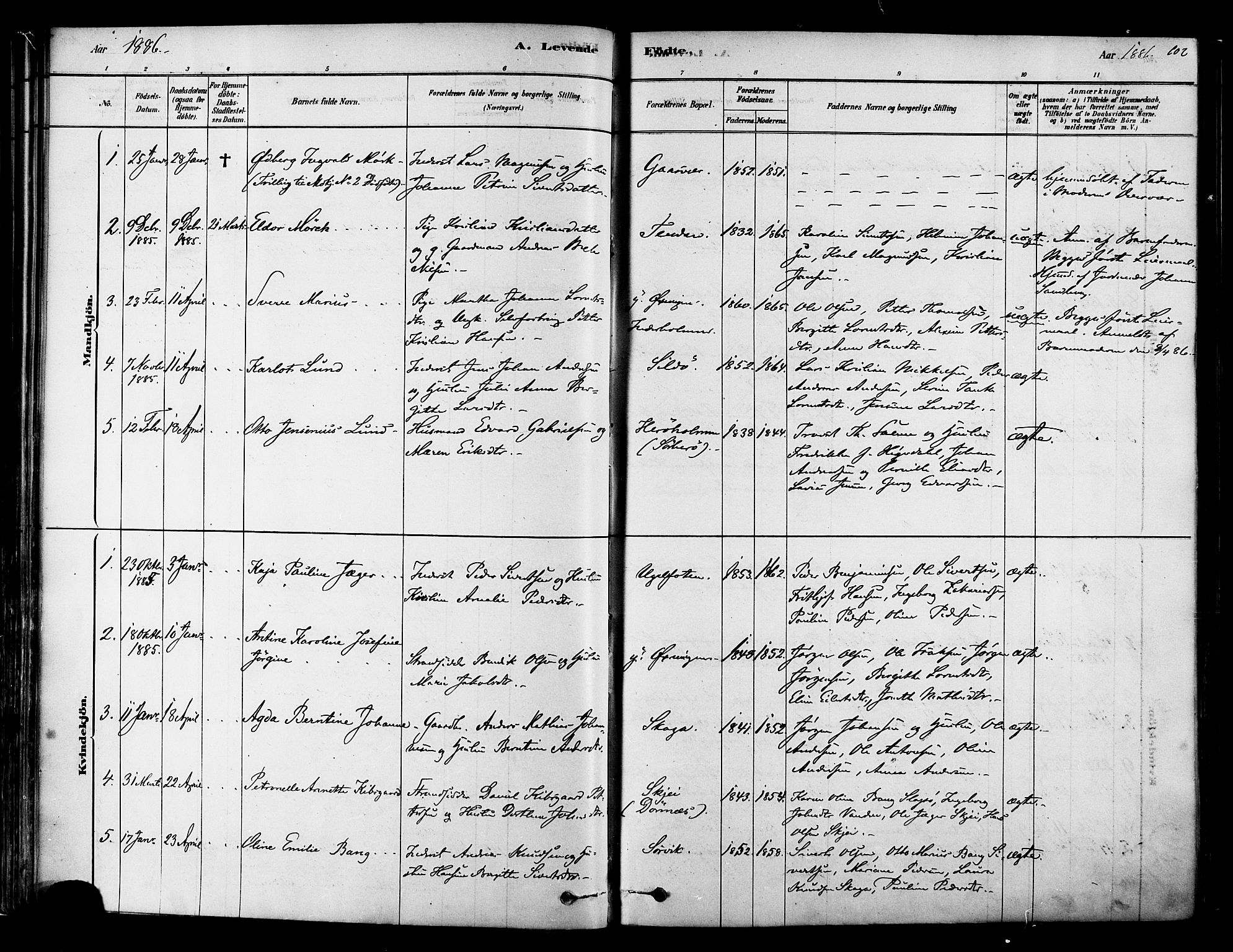 Ministerialprotokoller, klokkerbøker og fødselsregistre - Nordland, AV/SAT-A-1459/834/L0507: Ministerialbok nr. 834A05, 1878-1892, s. 102
