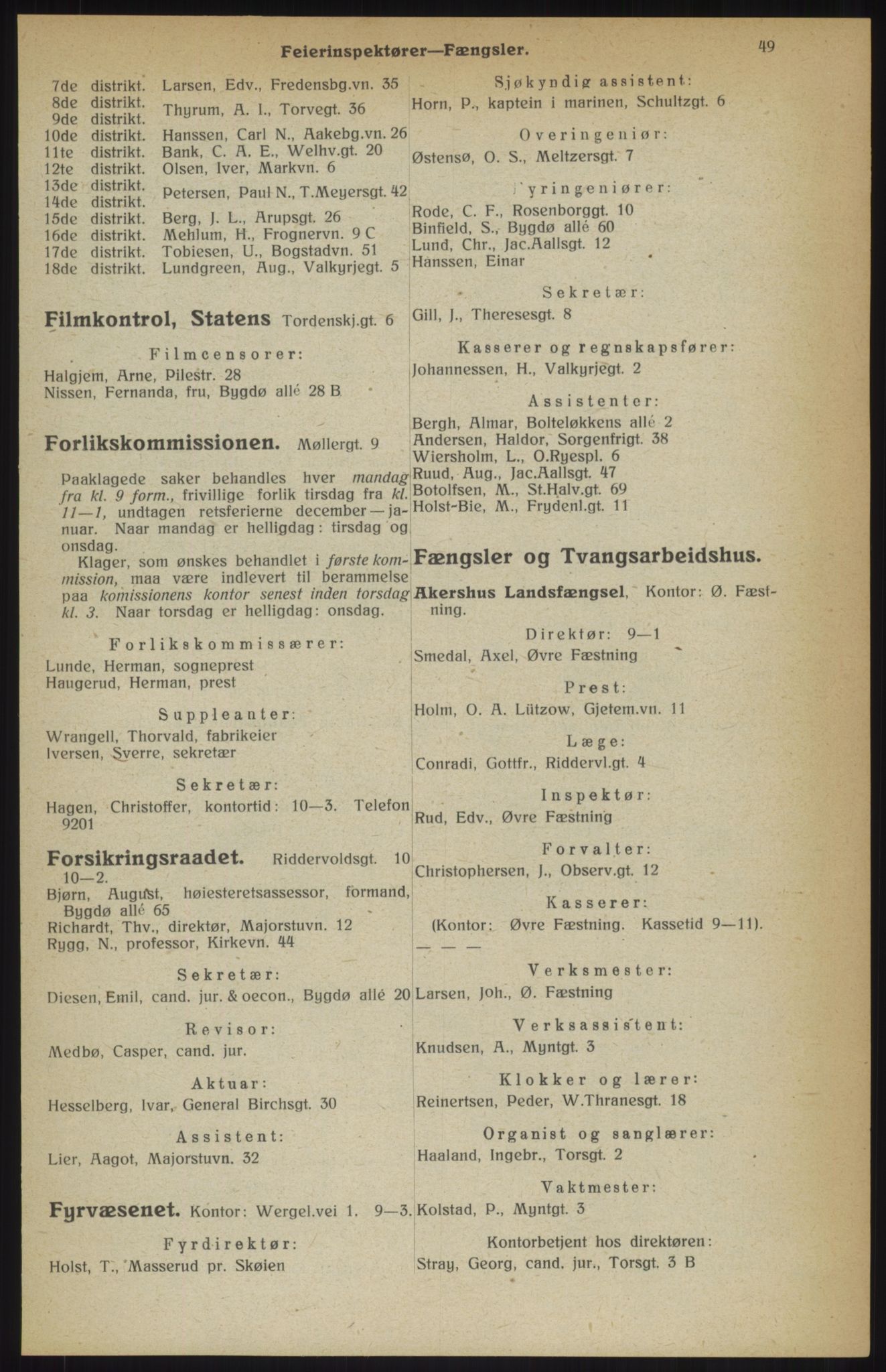 Kristiania/Oslo adressebok, PUBL/-, 1914, s. 49