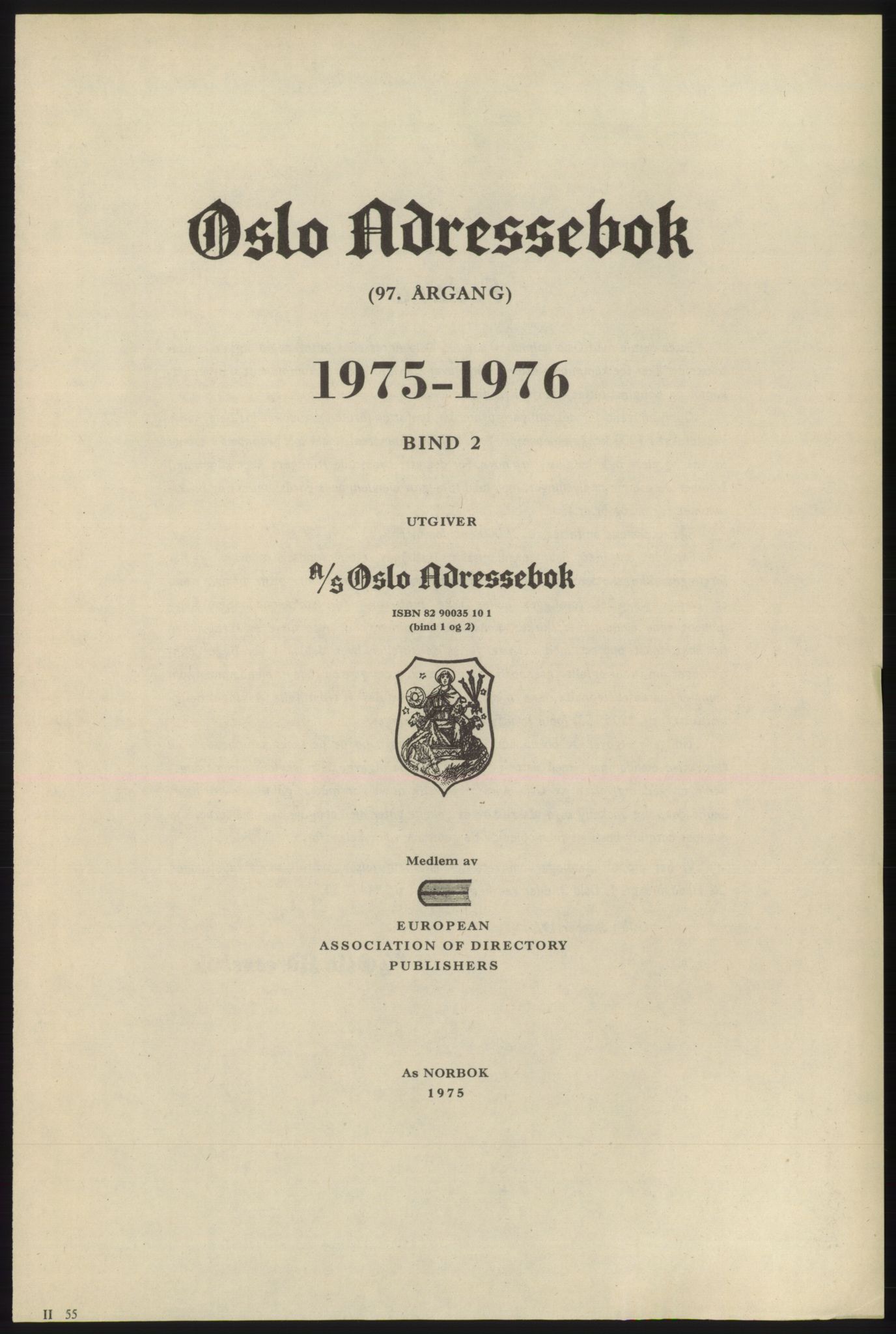 Kristiania/Oslo adressebok, PUBL/-, 1975-1976