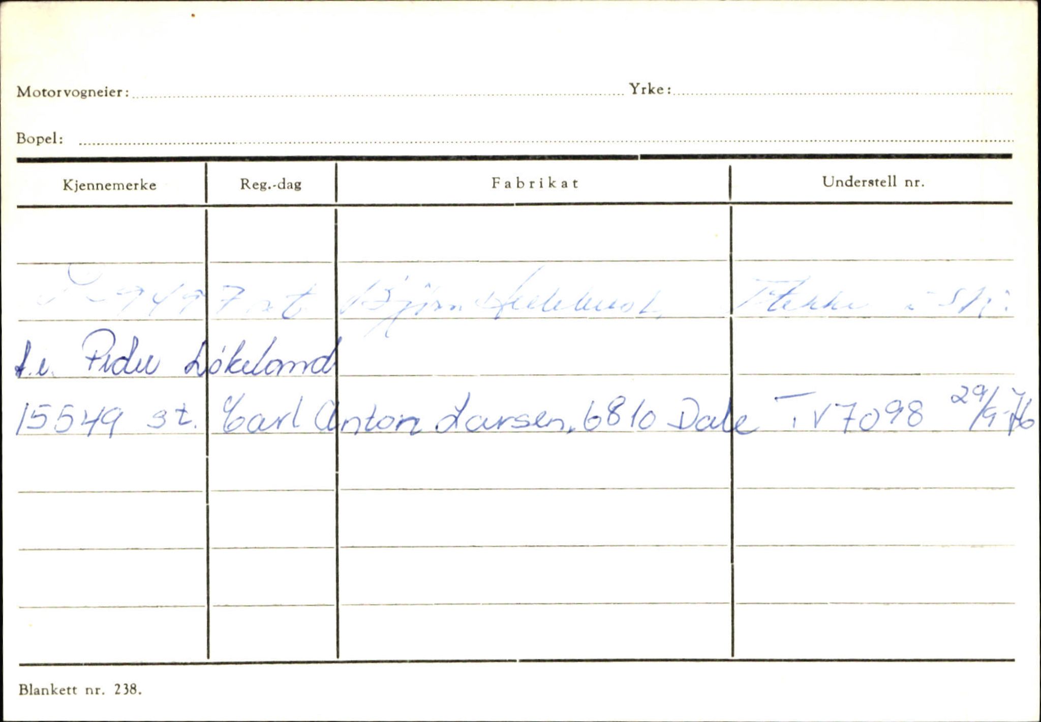 Statens vegvesen, Sogn og Fjordane vegkontor, SAB/A-5301/4/F/L0125: Eigarregister Sogndal V-Å. Aurland A-Å. Fjaler A-N, 1945-1975, s. 1491