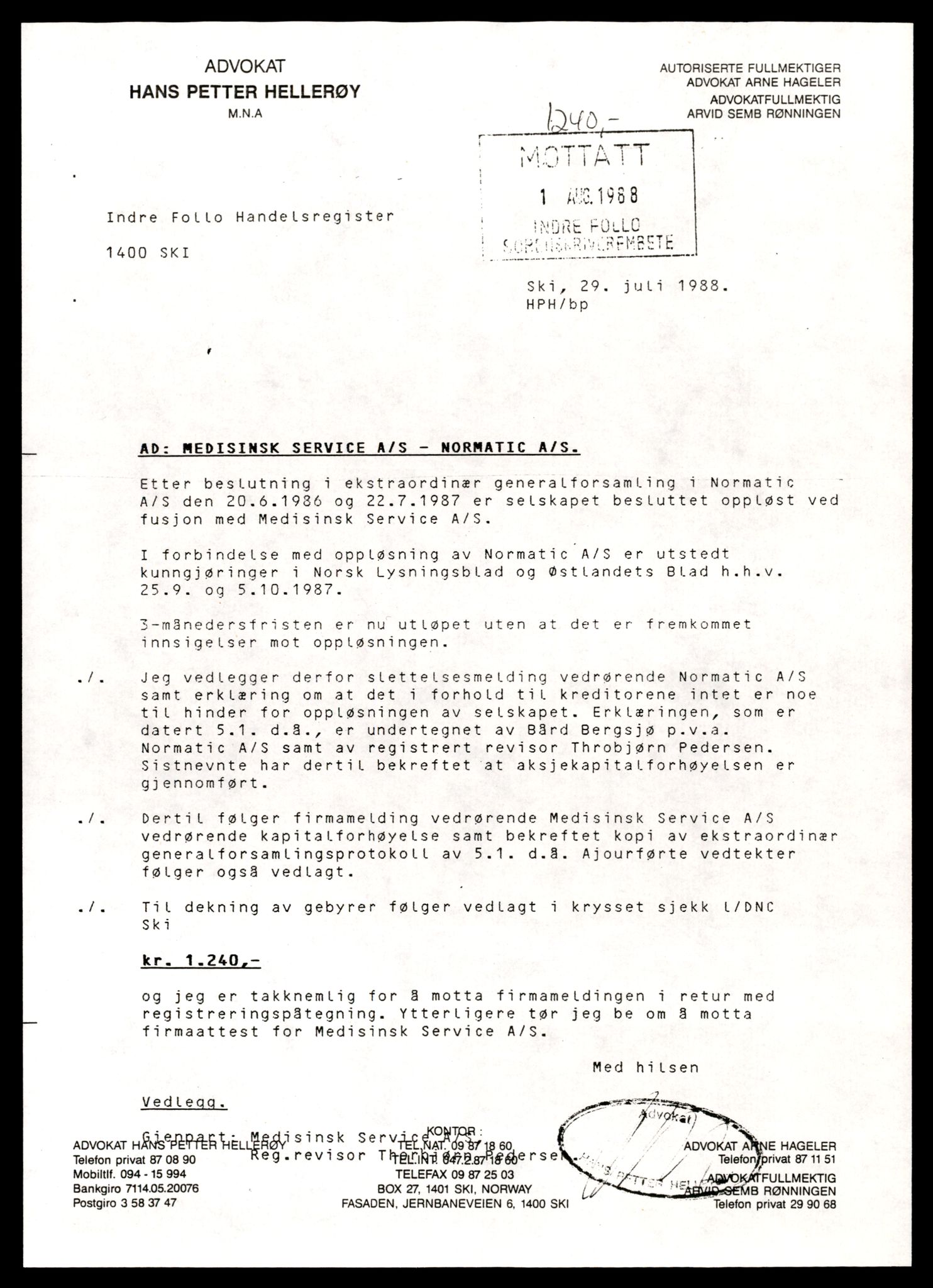 Indre Follo tingrett, SAT/A-10086/K/Kb/Kbb/L0034: Aksjeselskap, Med - Måk, 1944-1990, s. 1
