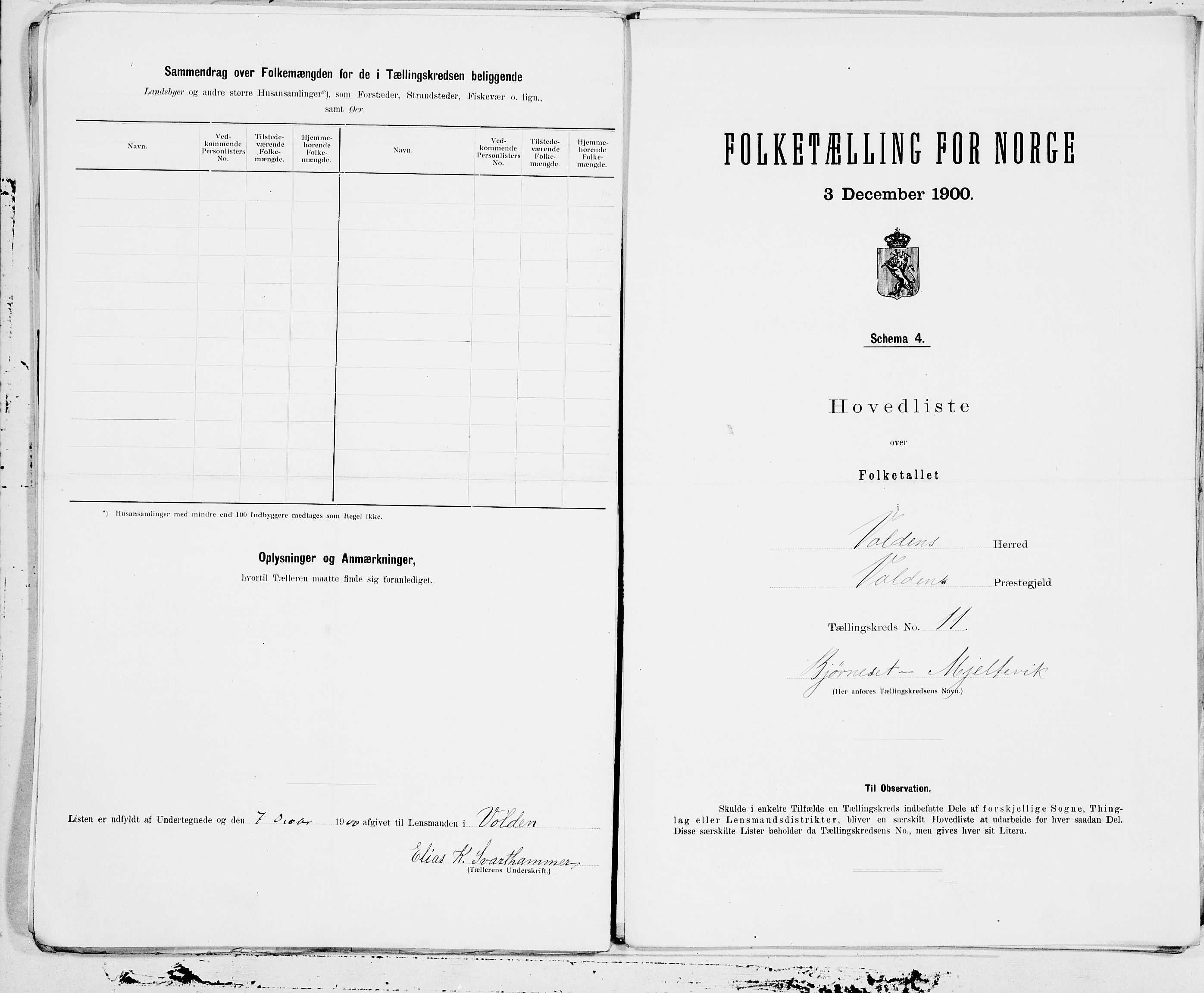 SAT, Folketelling 1900 for 1519 Volda herred, 1900, s. 22