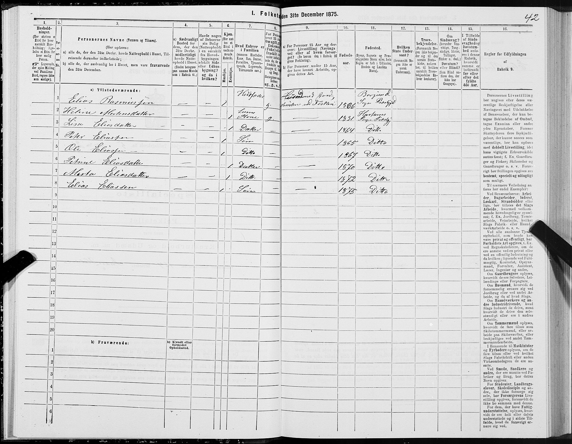 SAT, Folketelling 1875 for 1534P Haram prestegjeld, 1875, s. 3042