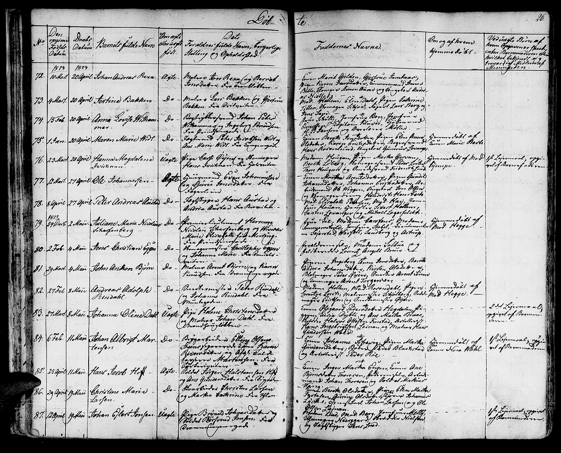 Ministerialprotokoller, klokkerbøker og fødselsregistre - Sør-Trøndelag, SAT/A-1456/601/L0045: Ministerialbok nr. 601A13, 1821-1831, s. 26