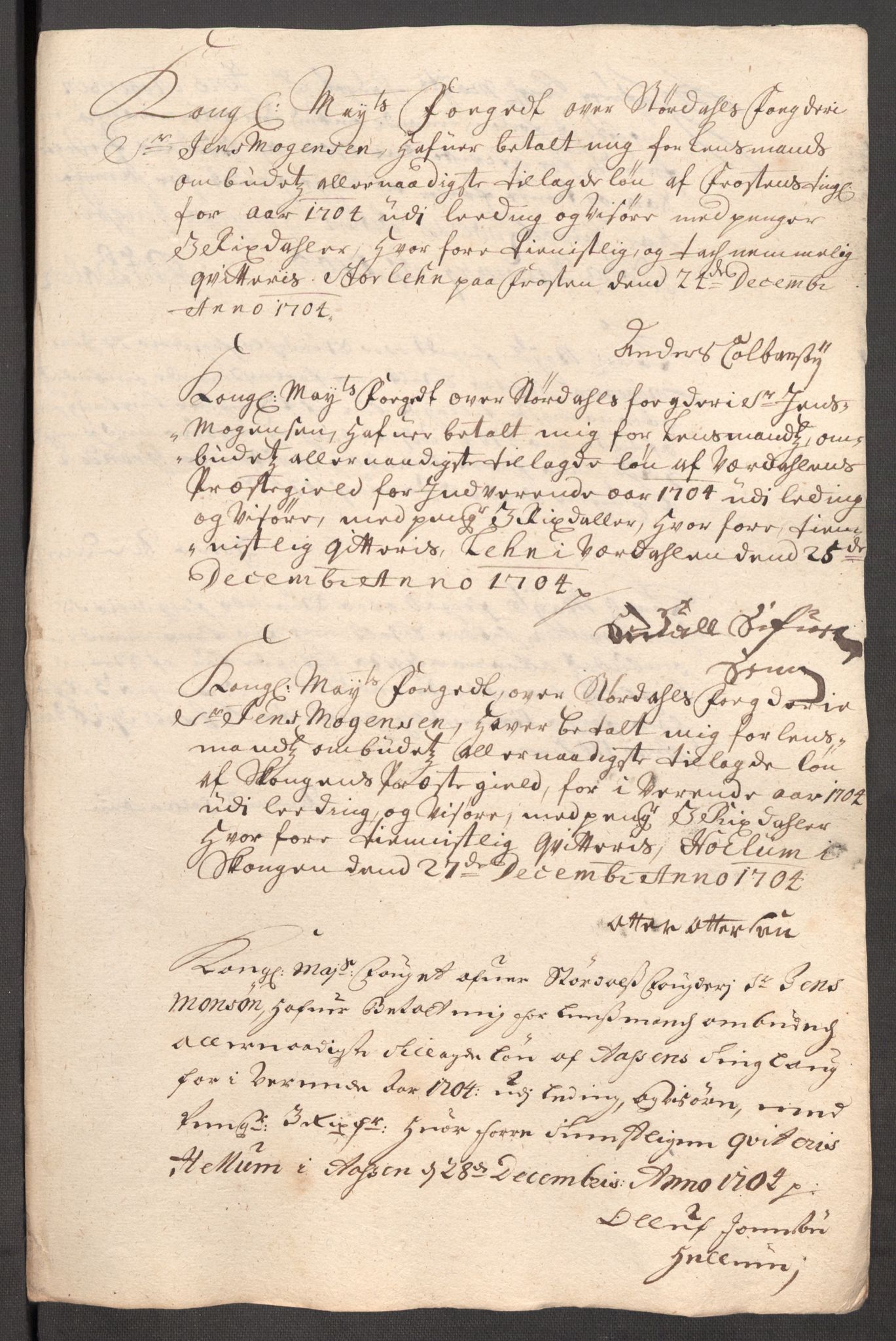 Rentekammeret inntil 1814, Reviderte regnskaper, Fogderegnskap, AV/RA-EA-4092/R62/L4195: Fogderegnskap Stjørdal og Verdal, 1704, s. 203