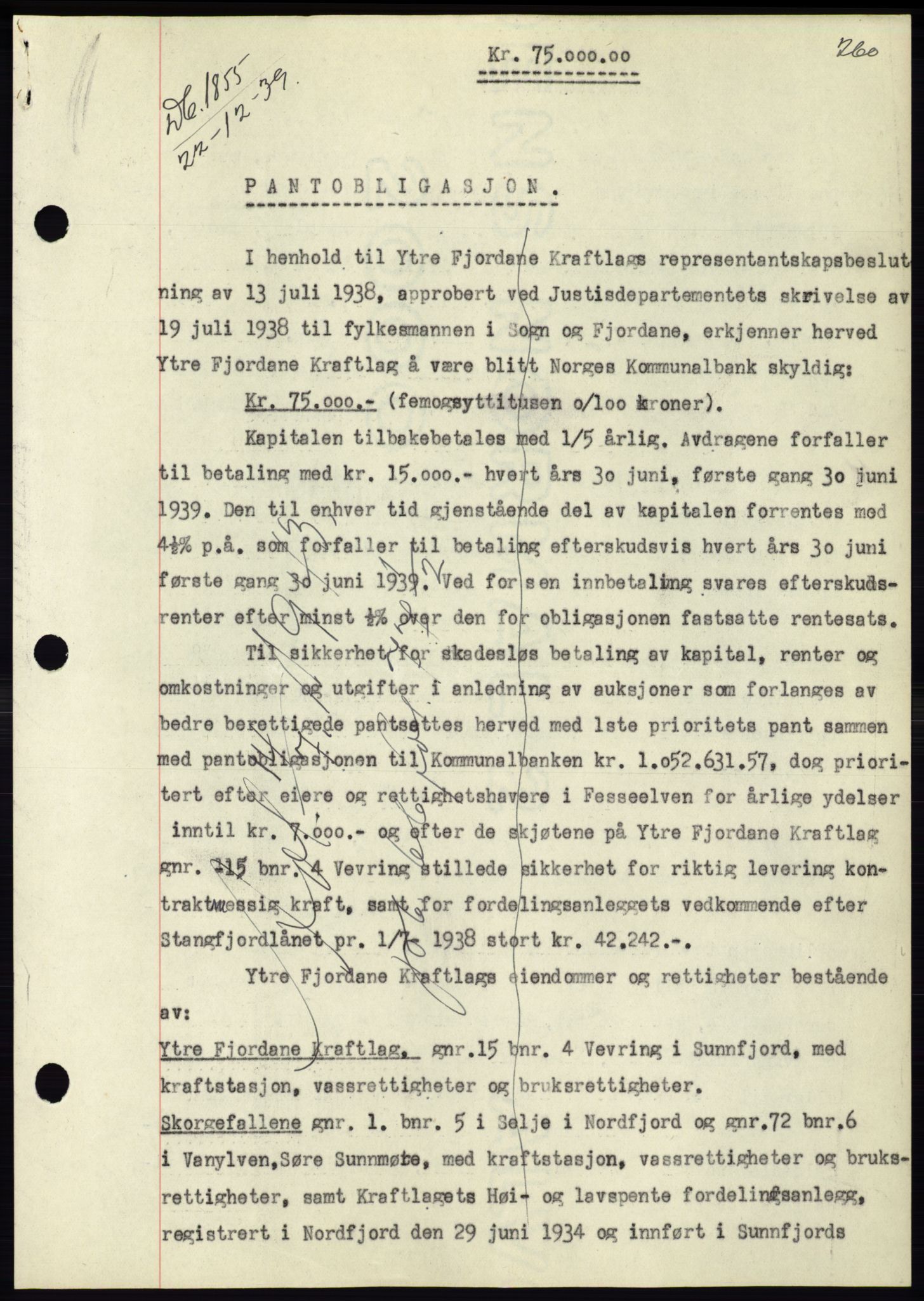 Søre Sunnmøre sorenskriveri, SAT/A-4122/1/2/2C/L0069: Pantebok nr. 63, 1939-1940, Dagboknr: 1855/1939