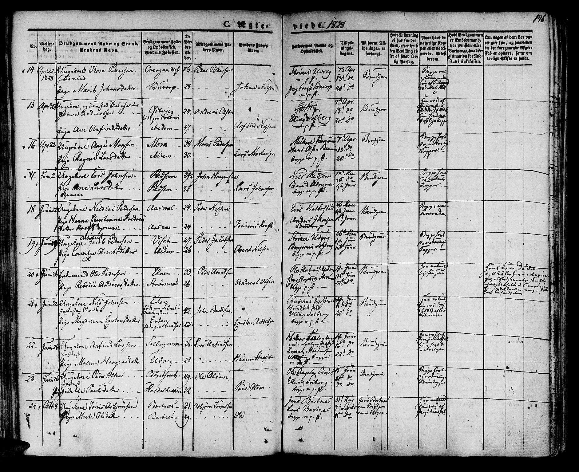 Ministerialprotokoller, klokkerbøker og fødselsregistre - Nord-Trøndelag, AV/SAT-A-1458/741/L0390: Ministerialbok nr. 741A04, 1822-1836, s. 146