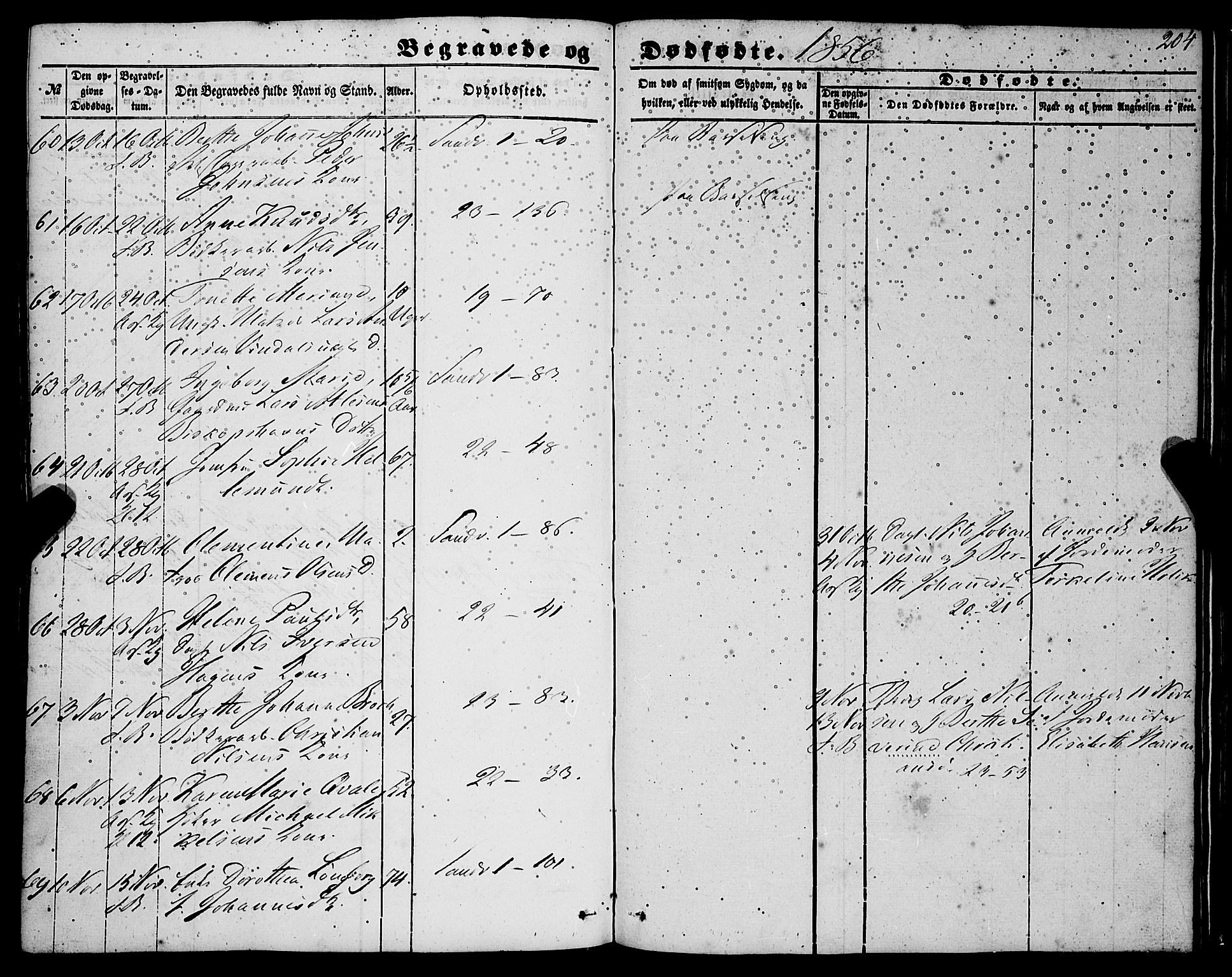 Korskirken sokneprestembete, SAB/A-76101/H/Haa: Ministerialbok nr. E 2, 1848-1862, s. 204