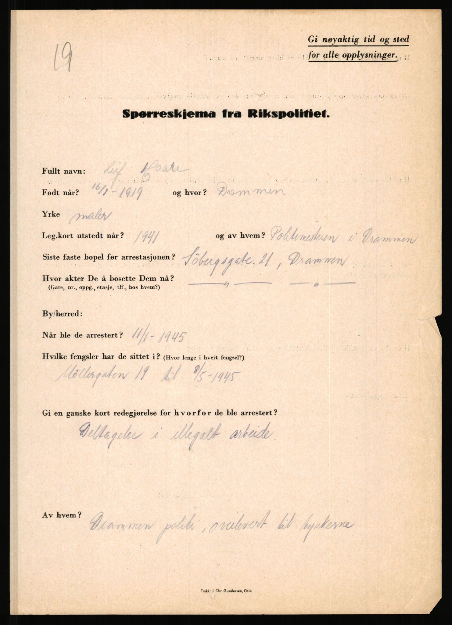 Rikspolitisjefen, AV/RA-S-1560/L/L0007: Heen, Erik C. - Iversen, Trygve, 1940-1945, s. 1037