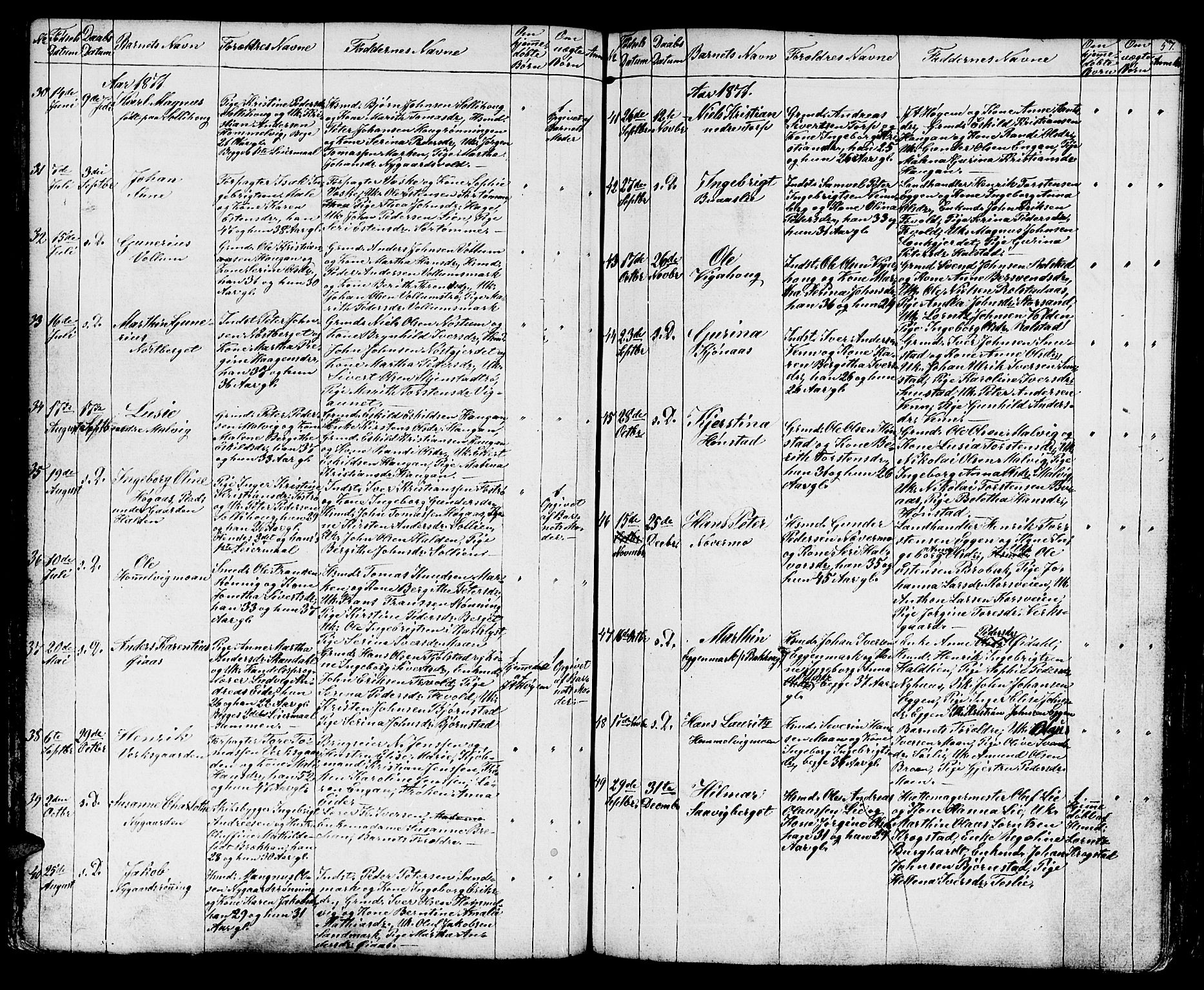 Ministerialprotokoller, klokkerbøker og fødselsregistre - Sør-Trøndelag, SAT/A-1456/616/L0422: Klokkerbok nr. 616C05, 1850-1888, s. 57