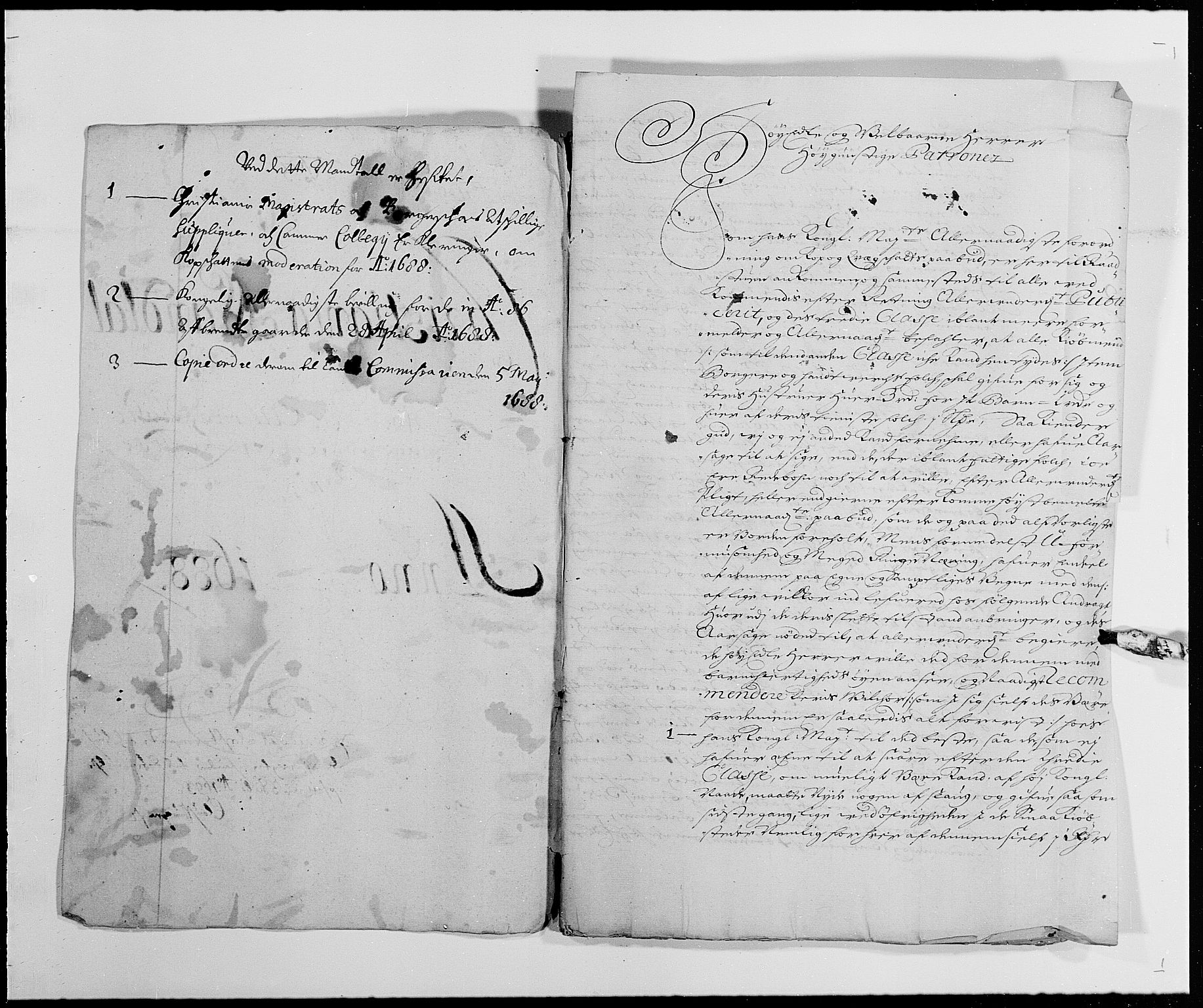 Rentekammeret inntil 1814, Reviderte regnskaper, Byregnskaper, AV/RA-EA-4066/R/Re/L0060: [E5] Kontribusjonsregnskap (med Bragernes), 1685-1693, s. 163