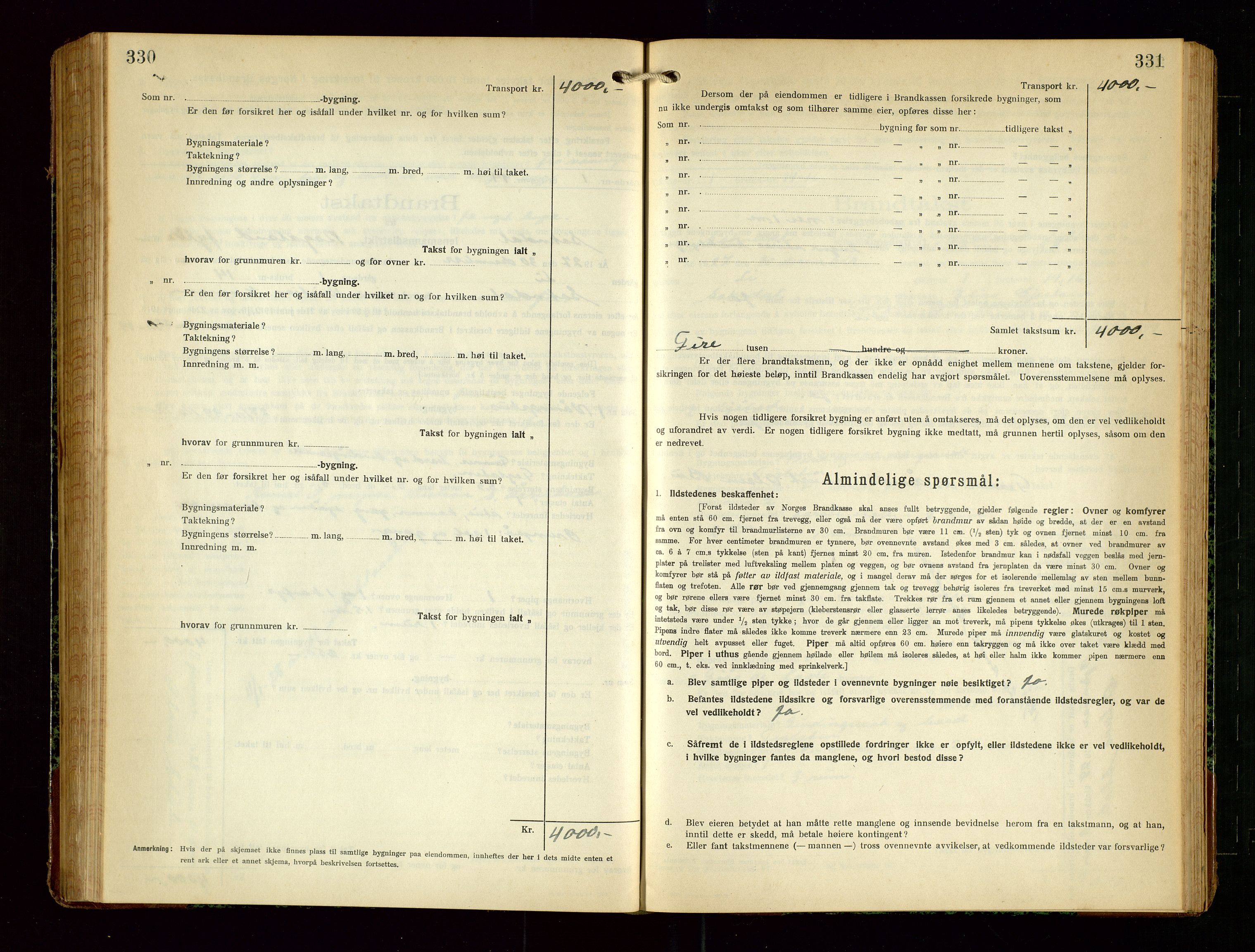 Sokndal lensmannskontor, SAST/A-100417/Gob/L0006: "Brandtakst-Protokol", 1924-1930, s. 330-331