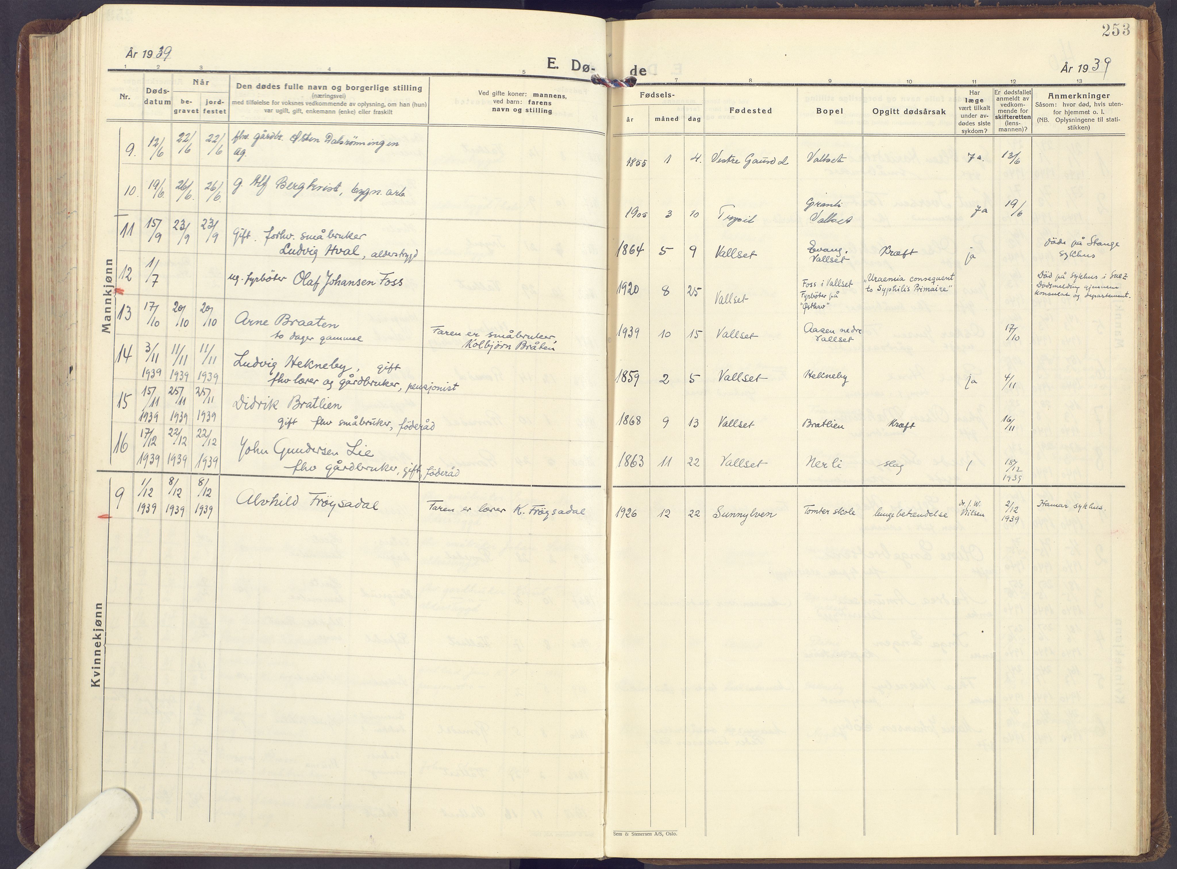 Romedal prestekontor, AV/SAH-PREST-004/K/L0013: Ministerialbok nr. 13, 1930-1949, s. 253