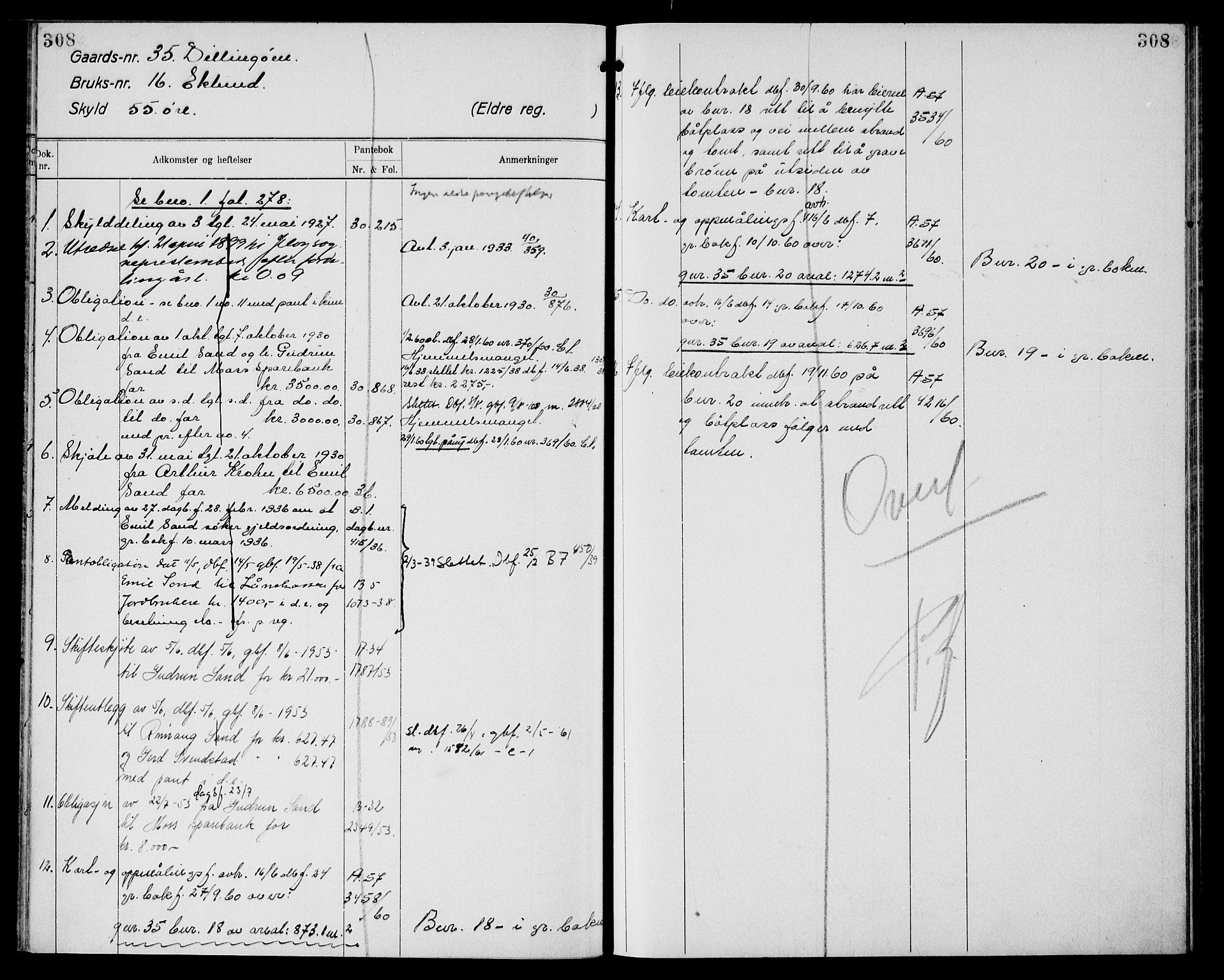 Moss sorenskriveri, AV/SAO-A-10168: Panteregister nr. XI 5, 1834-1961, s. 308
