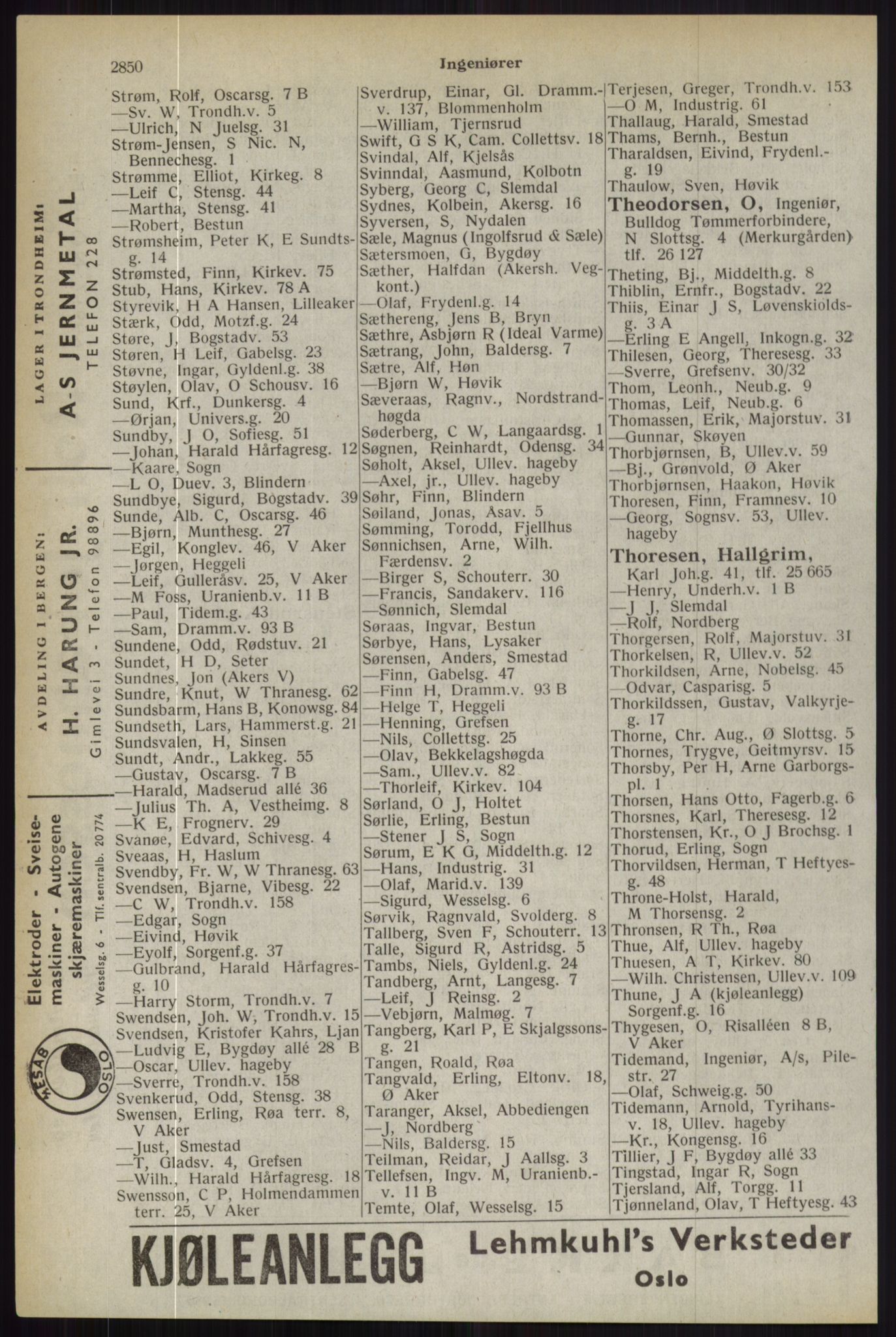 Kristiania/Oslo adressebok, PUBL/-, 1944, s. 2850