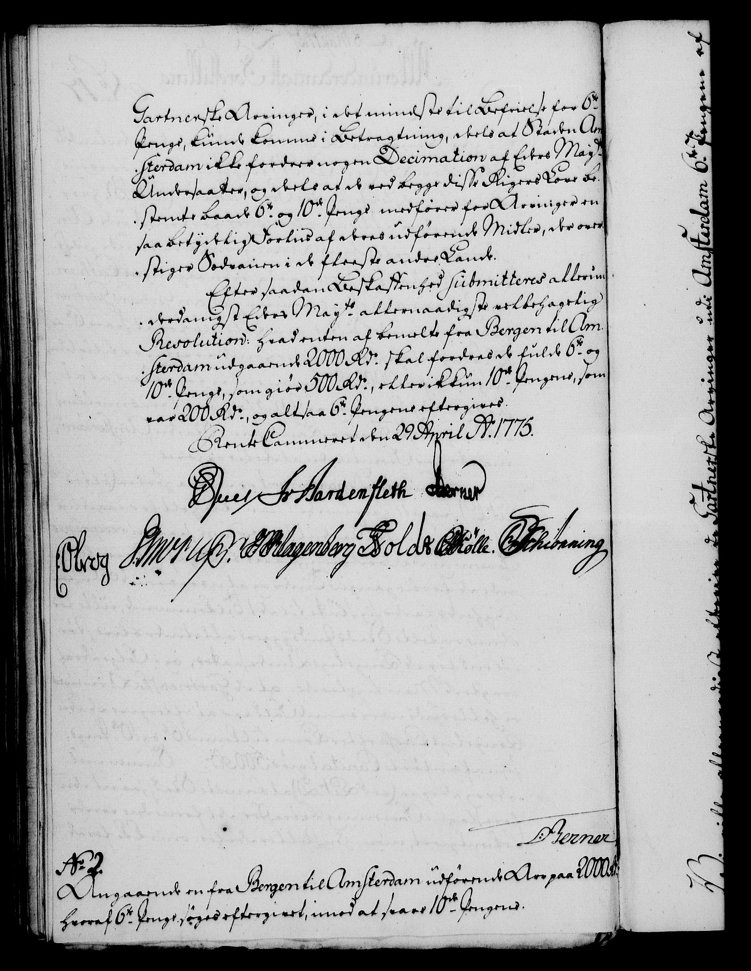 Rentekammeret, Kammerkanselliet, RA/EA-3111/G/Gf/Gfa/L0057: Norsk relasjons- og resolusjonsprotokoll (merket RK 52.57), 1775, s. 78