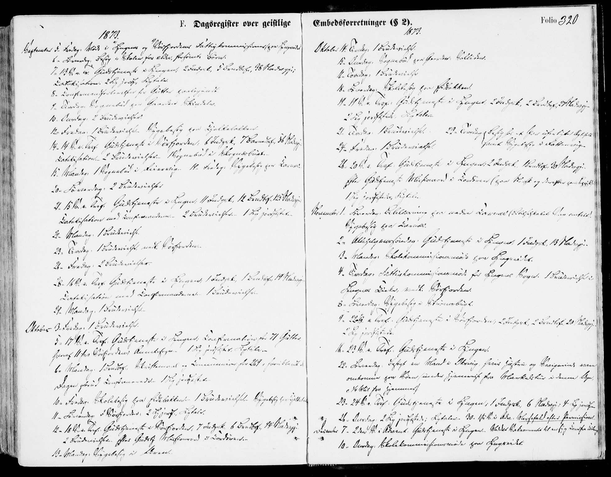 Lyngen sokneprestembete, AV/SATØ-S-1289/H/He/Hea/L0006kirke: Ministerialbok nr. 6, 1870-1878, s. 320