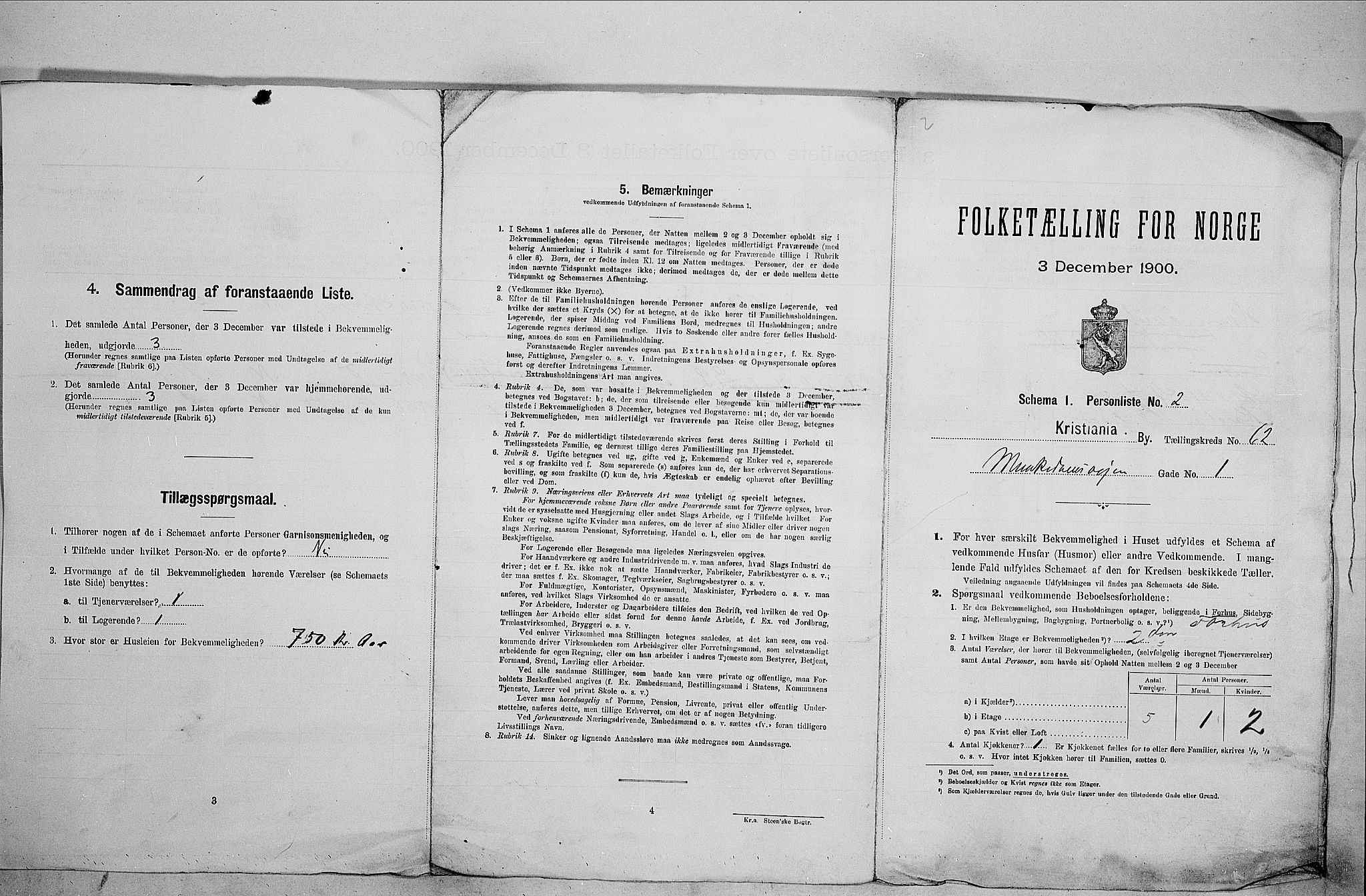 SAO, Folketelling 1900 for 0301 Kristiania kjøpstad, 1900, s. 60561