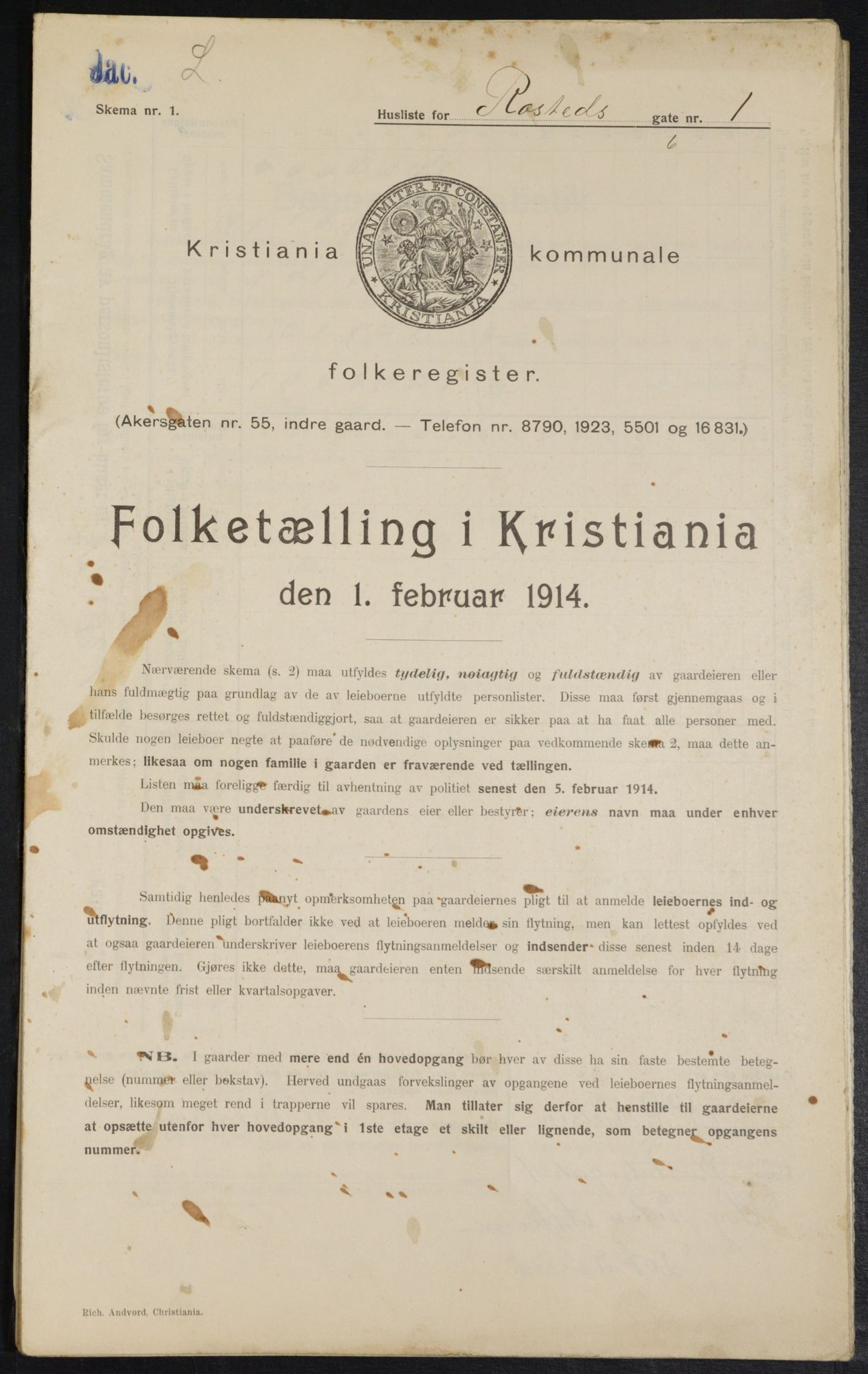 OBA, Kommunal folketelling 1.2.1914 for Kristiania, 1914, s. 83934
