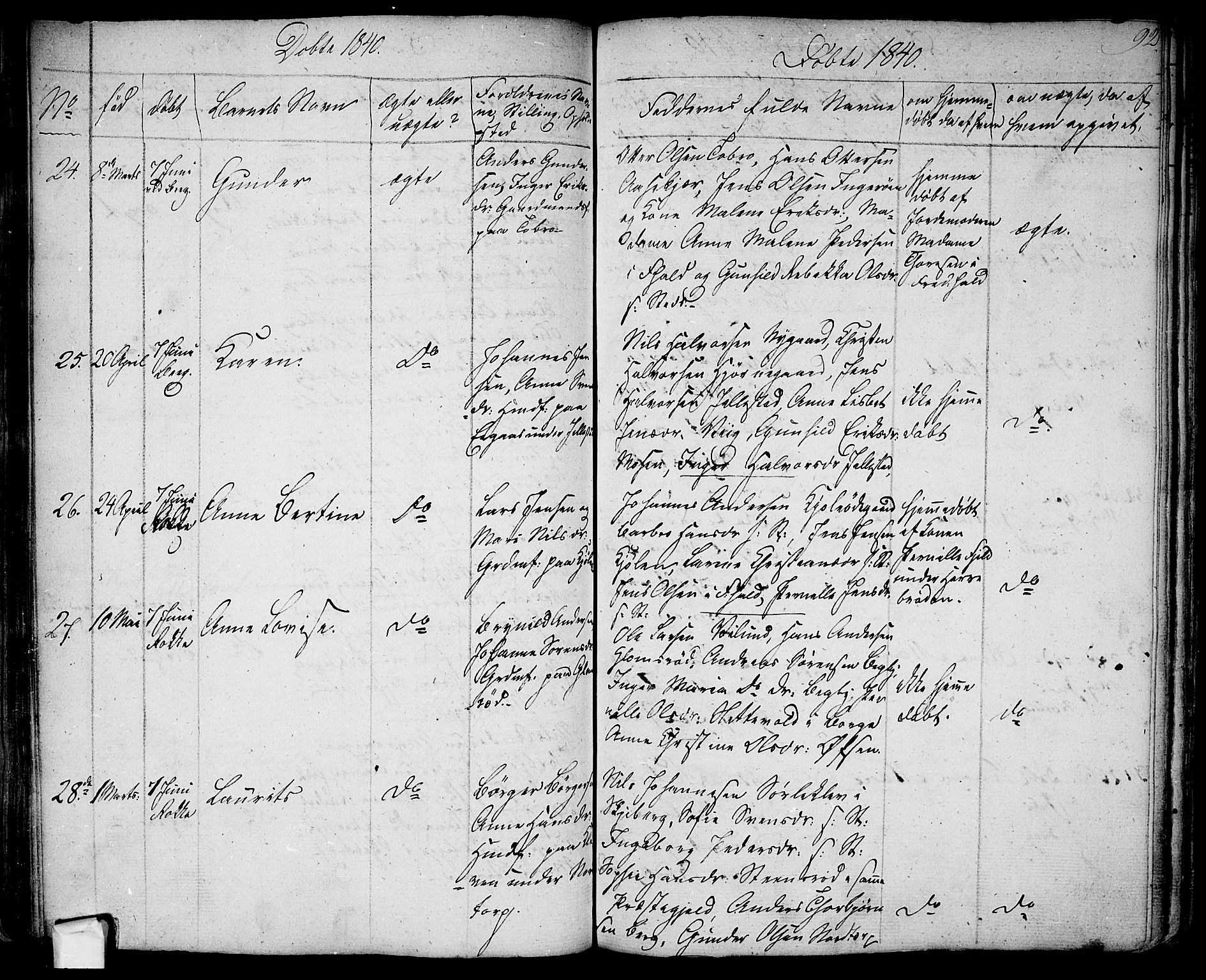 Berg prestekontor Kirkebøker, AV/SAO-A-10902/F/Fa/L0003: Ministerialbok nr. I 3, 1832-1842, s. 92