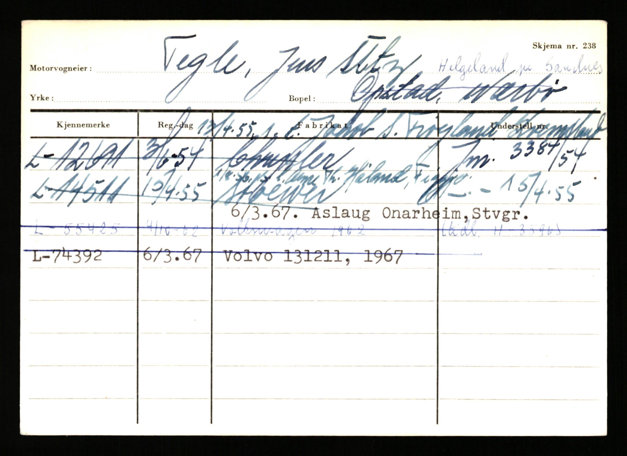 Stavanger trafikkstasjon, AV/SAST-A-101942/0/H/L0038: Sørbø - Tjeltveit, 1930-1971, s. 1563