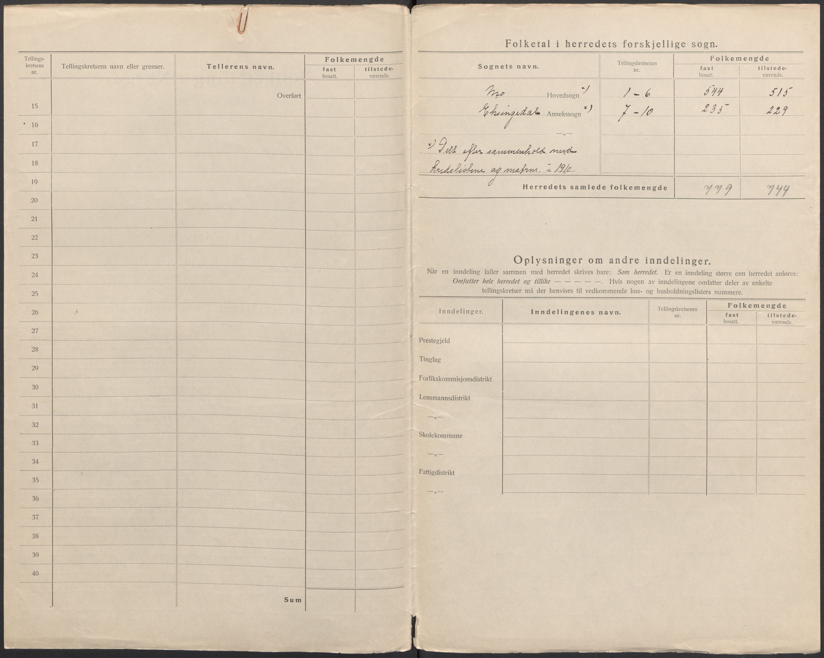 SAB, Folketelling 1920 for 1252 Modalen herred, 1920, s. 3