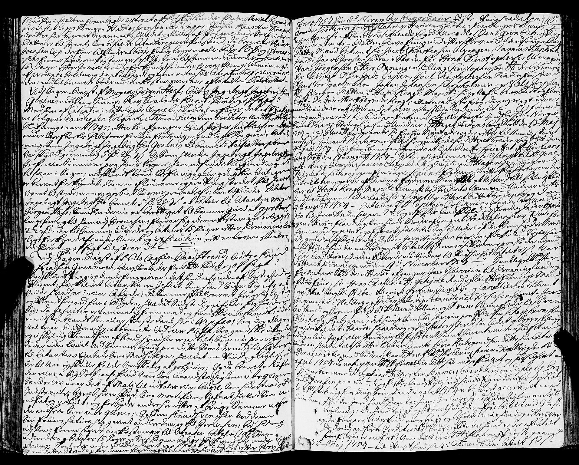 Helgeland sorenskriveri, SAT/A-0004/1/1A/L0017: Tingbok 16A, 1757-1758, s. 104b-105a