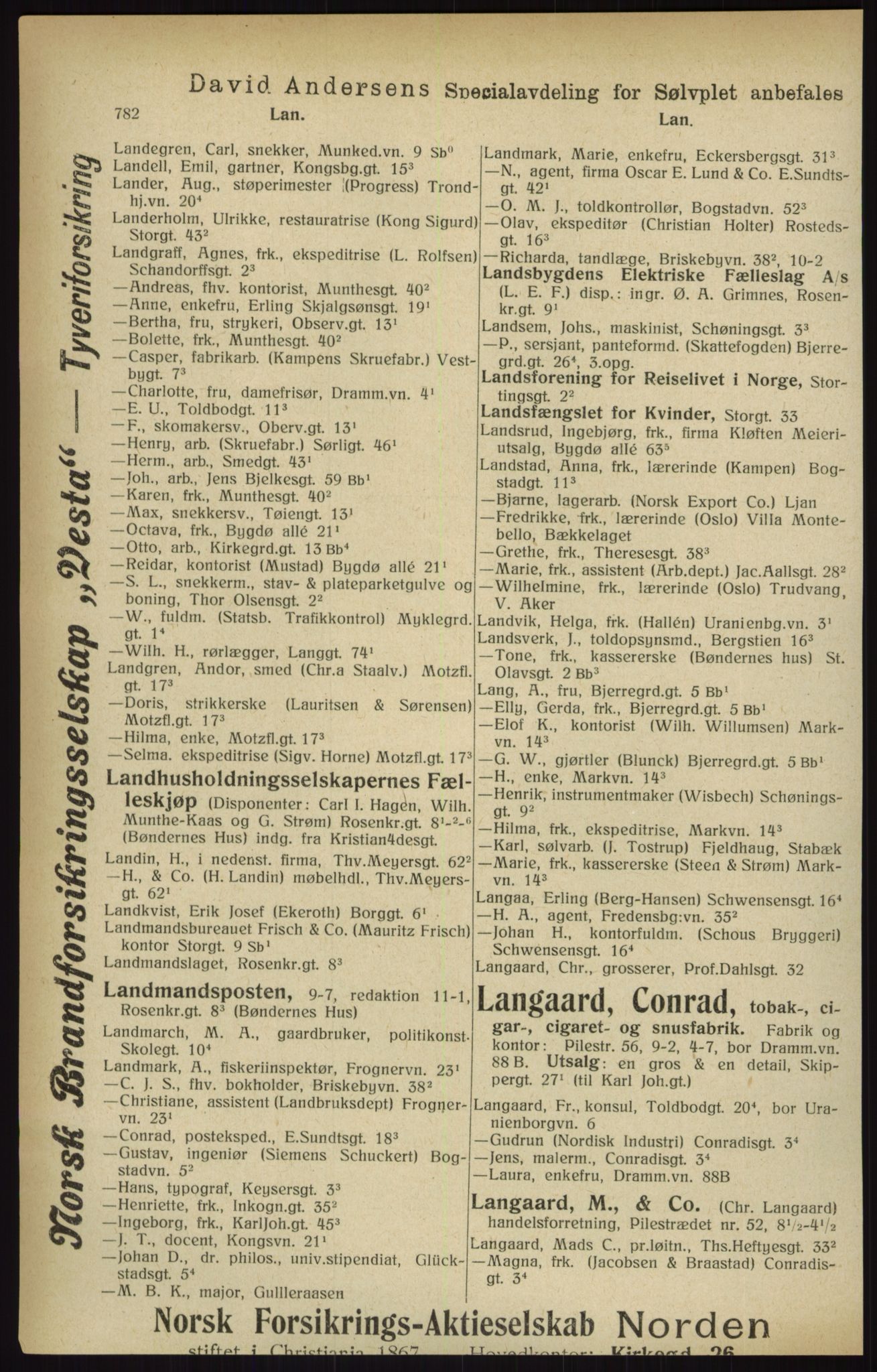 Kristiania/Oslo adressebok, PUBL/-, 1916, s. 782
