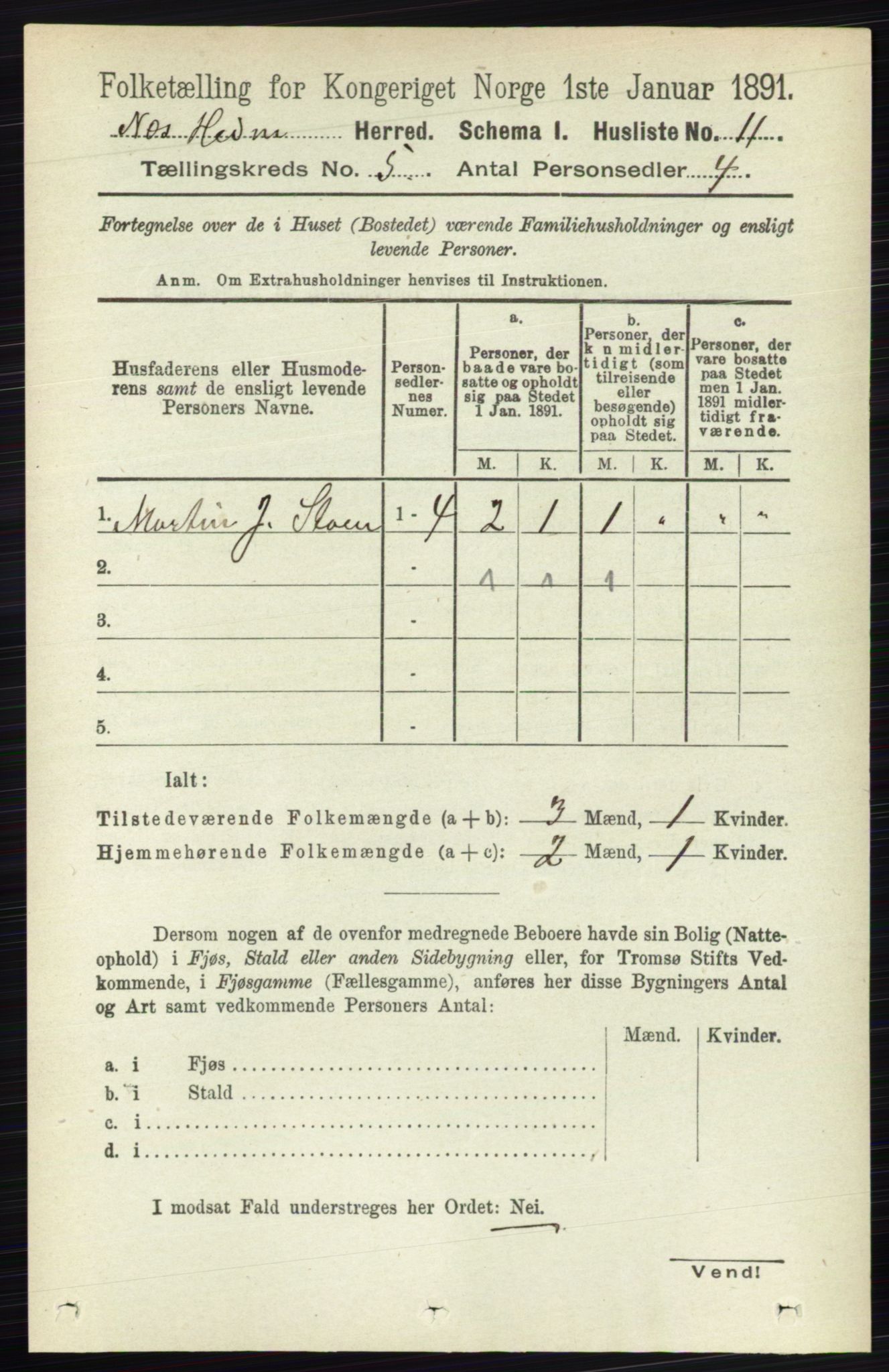 RA, Folketelling 1891 for 0411 Nes herred, 1891, s. 2531