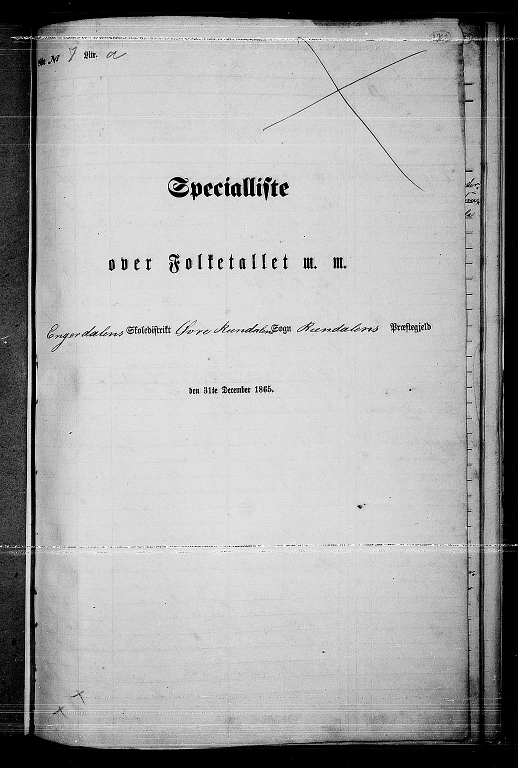 RA, Folketelling 1865 for 0432P Rendalen prestegjeld, 1865, s. 144
