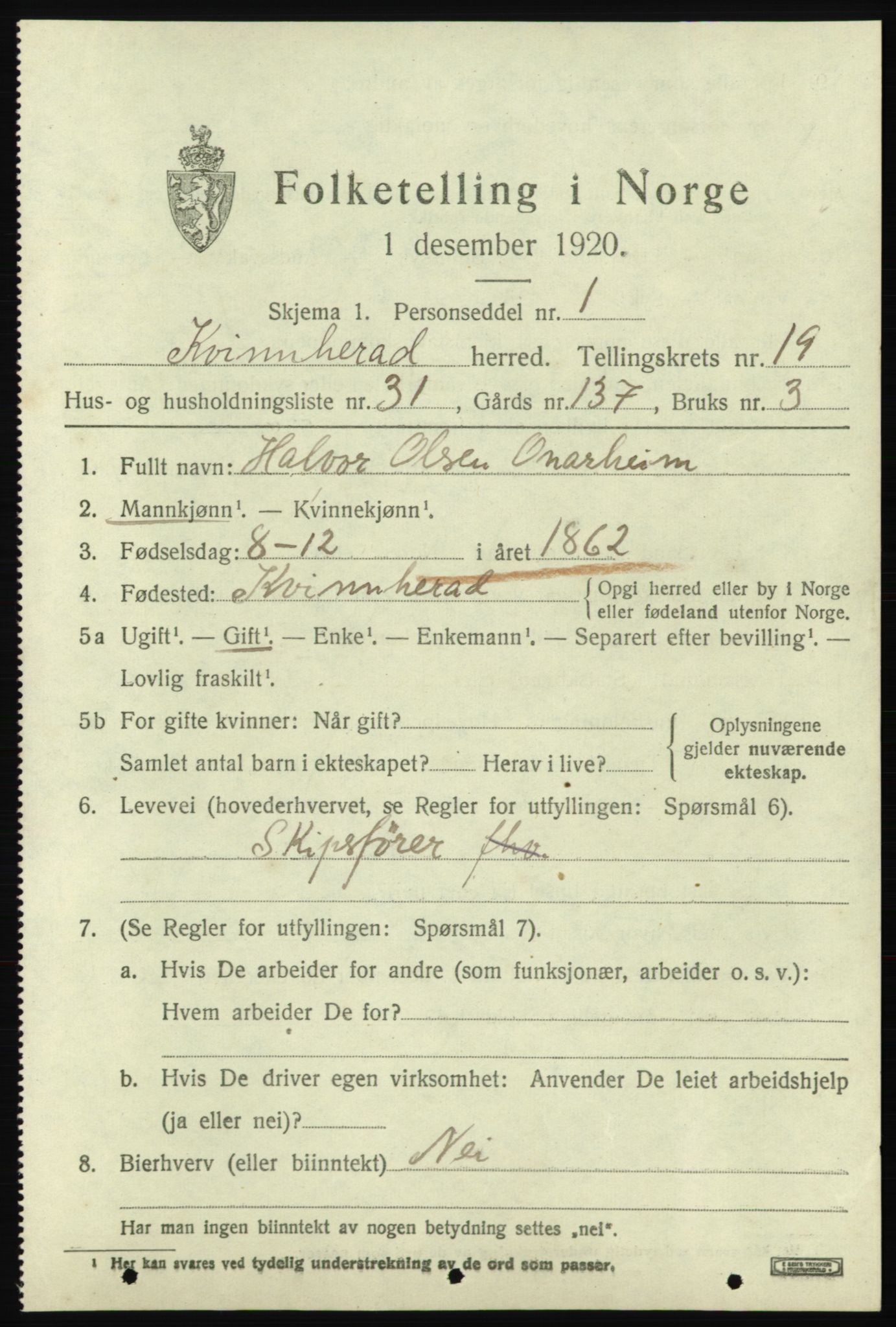 SAB, Folketelling 1920 for 1224 Kvinnherad herred, 1920, s. 12238